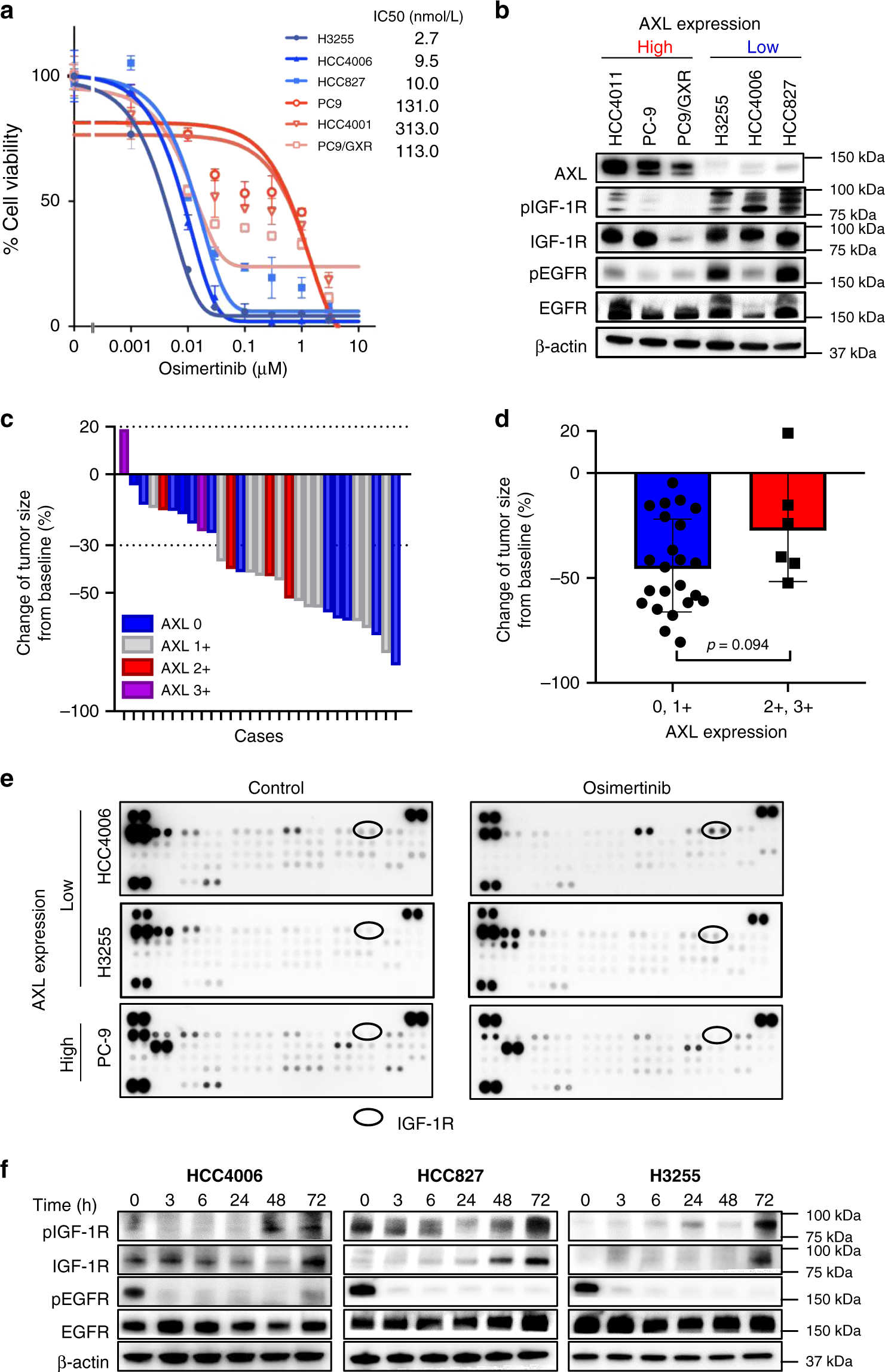 Transient IGF-1R inhibition combined with osimertinib eradicates AXL-low  expressing EGFR mutated lung cancer | Nature Communications