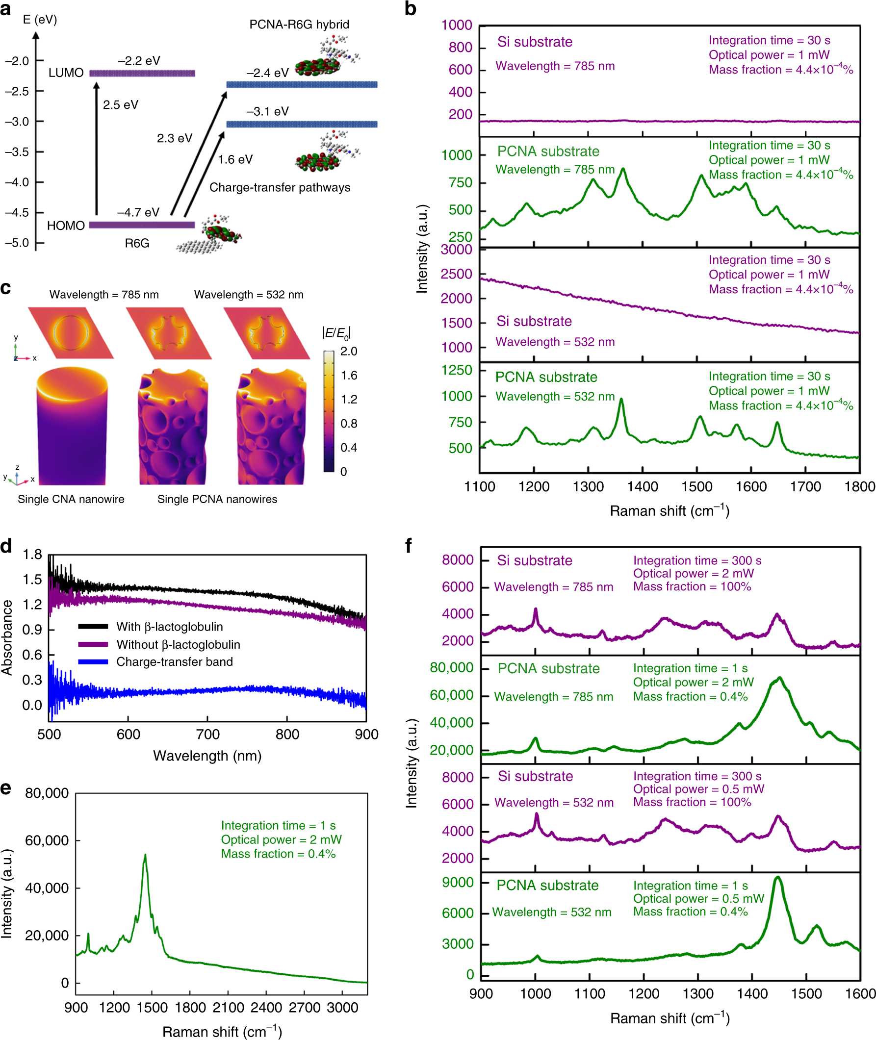 Fig. 4: Theory and experimental verification of the CM as the dominant effect on the PCNA substrate.