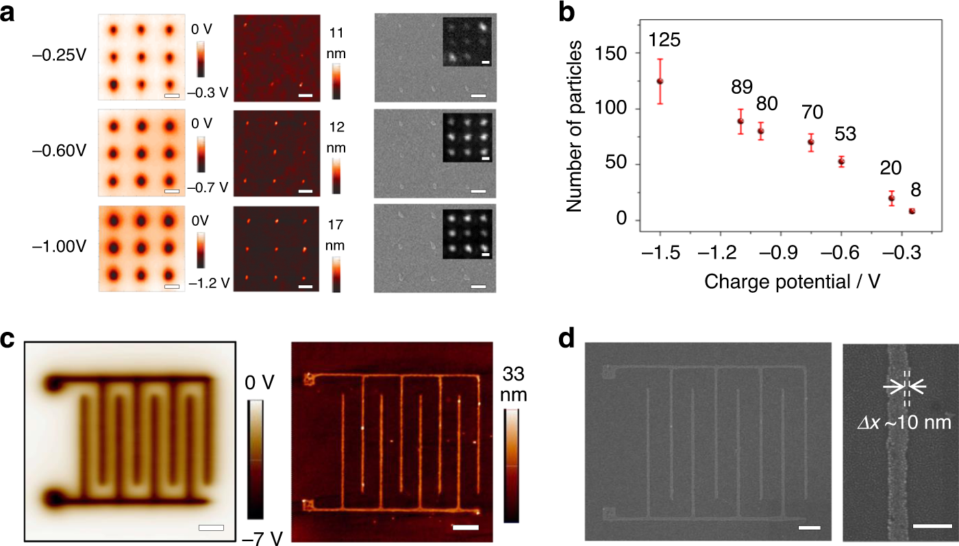 Fig. 4: Tunable pixel size and printed interdigitated nanoelectrodes.