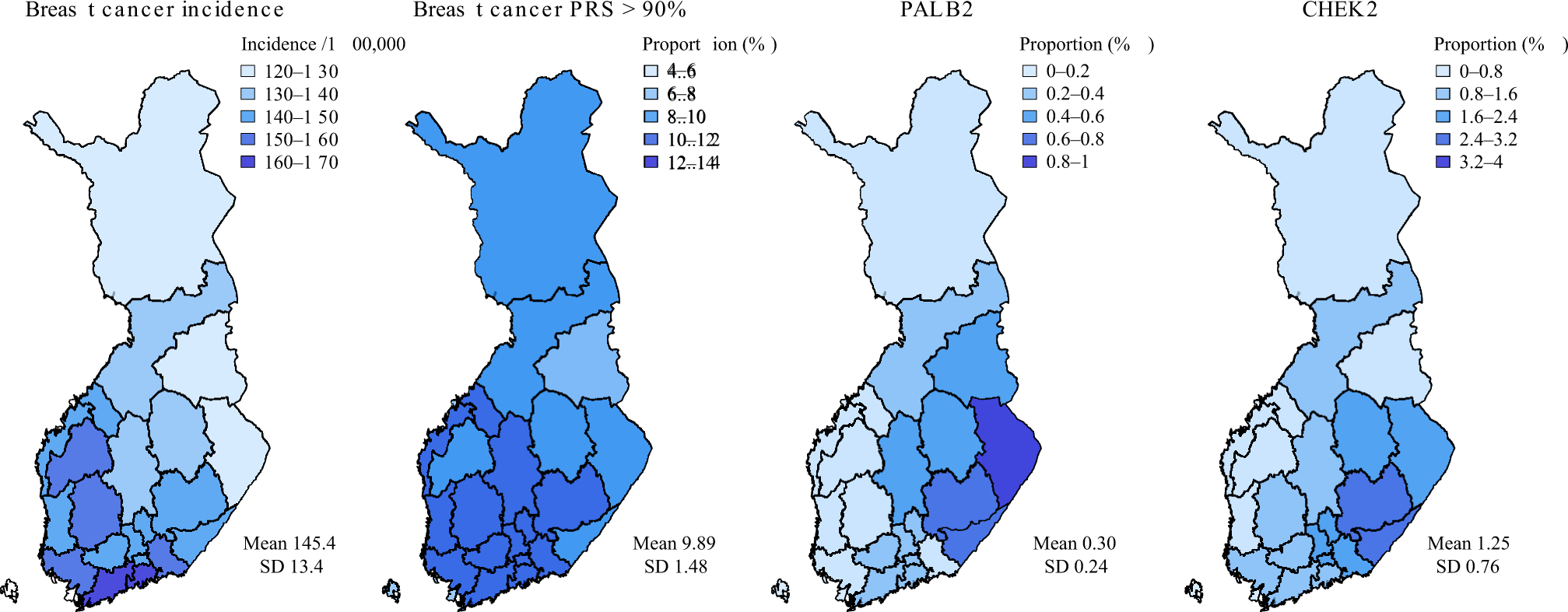 Fig. 1: Geographic variation in genetic risk.