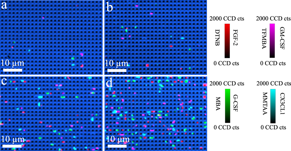 Fig. 6: Sensitivity for the simultaneous detection of four cytokines.