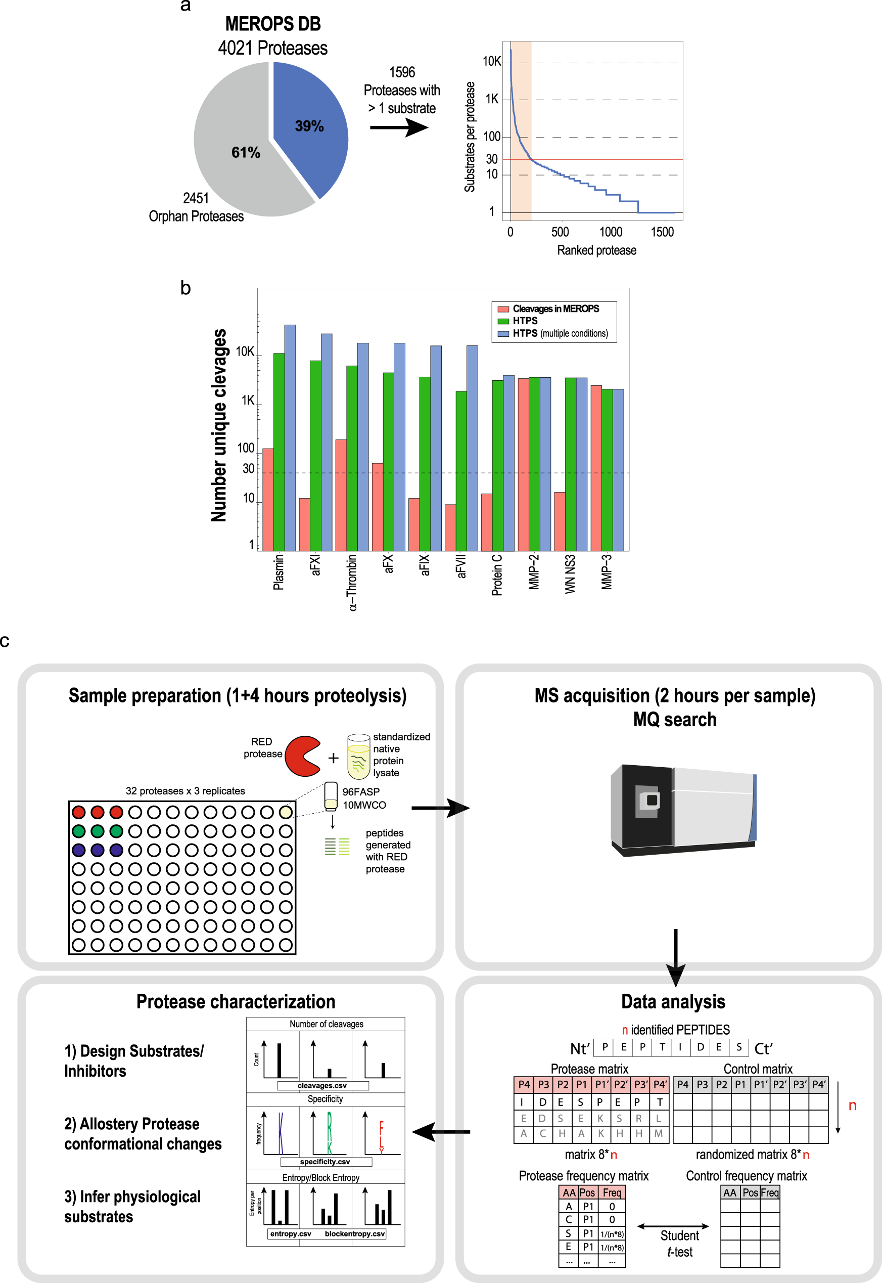 Mapping specificity, cleavage entropy, allosteric changes and substrates of  blood proteases in a high-throughput screen | Nature Communications