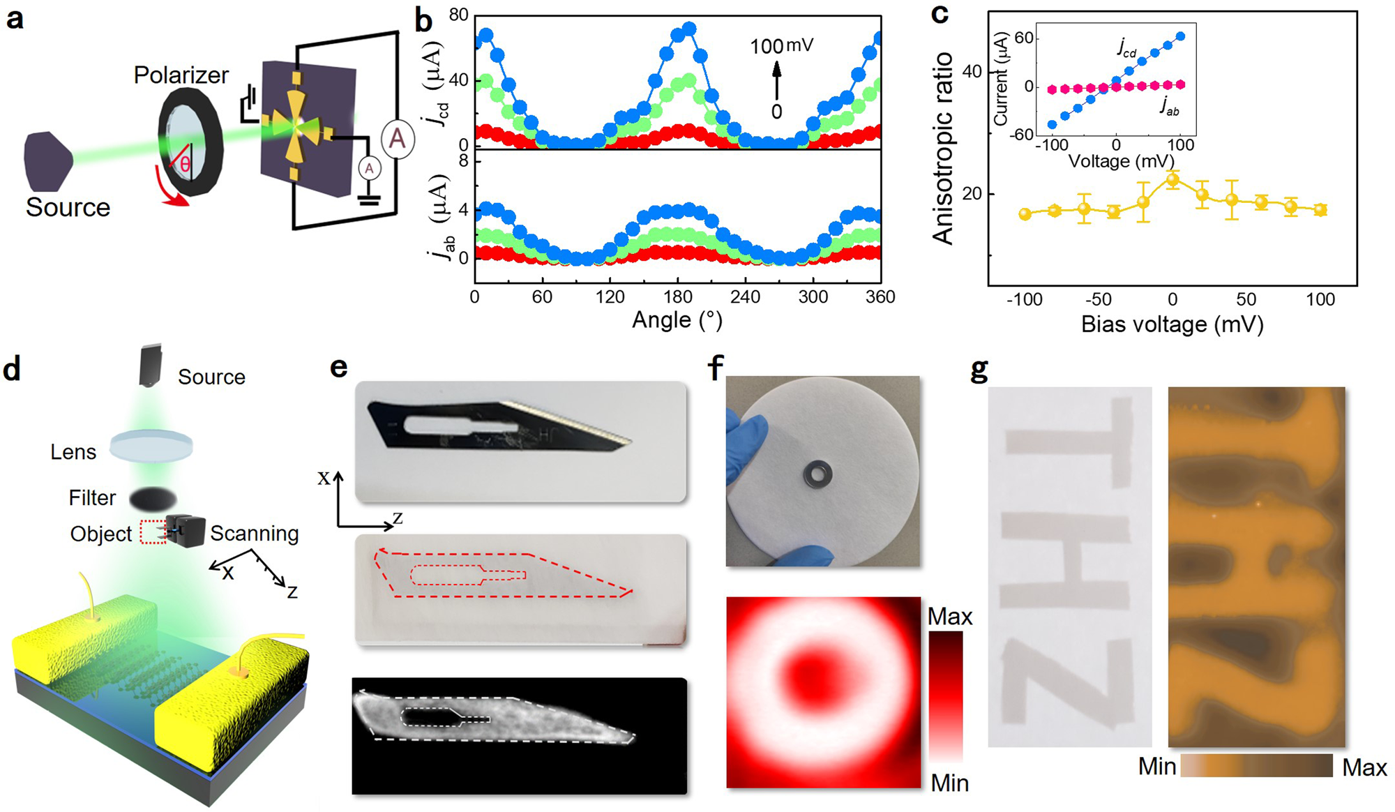 Fig. 4: High-frequency anisotropy photocurrent and imaging application.