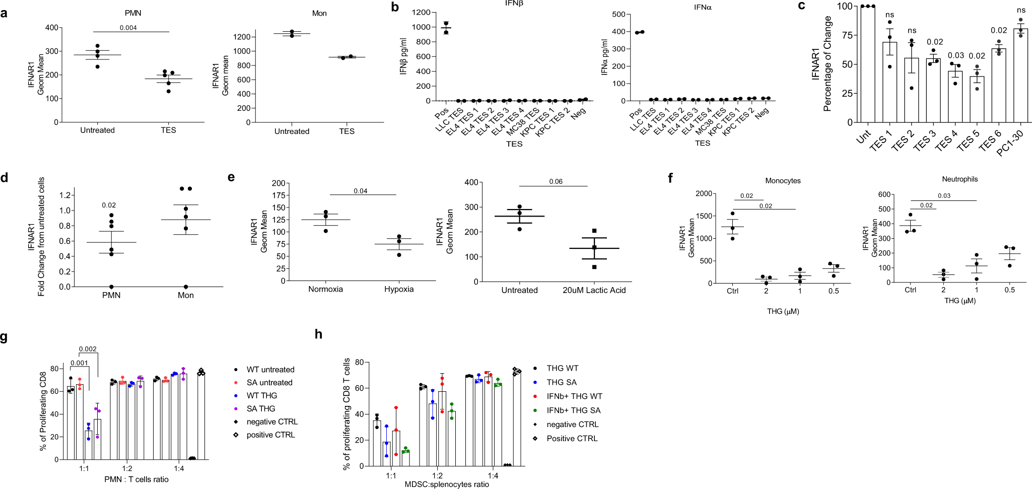Fig. 5: Tumor microenvironment induces downregulation of IFNAR1 in MDSCs.