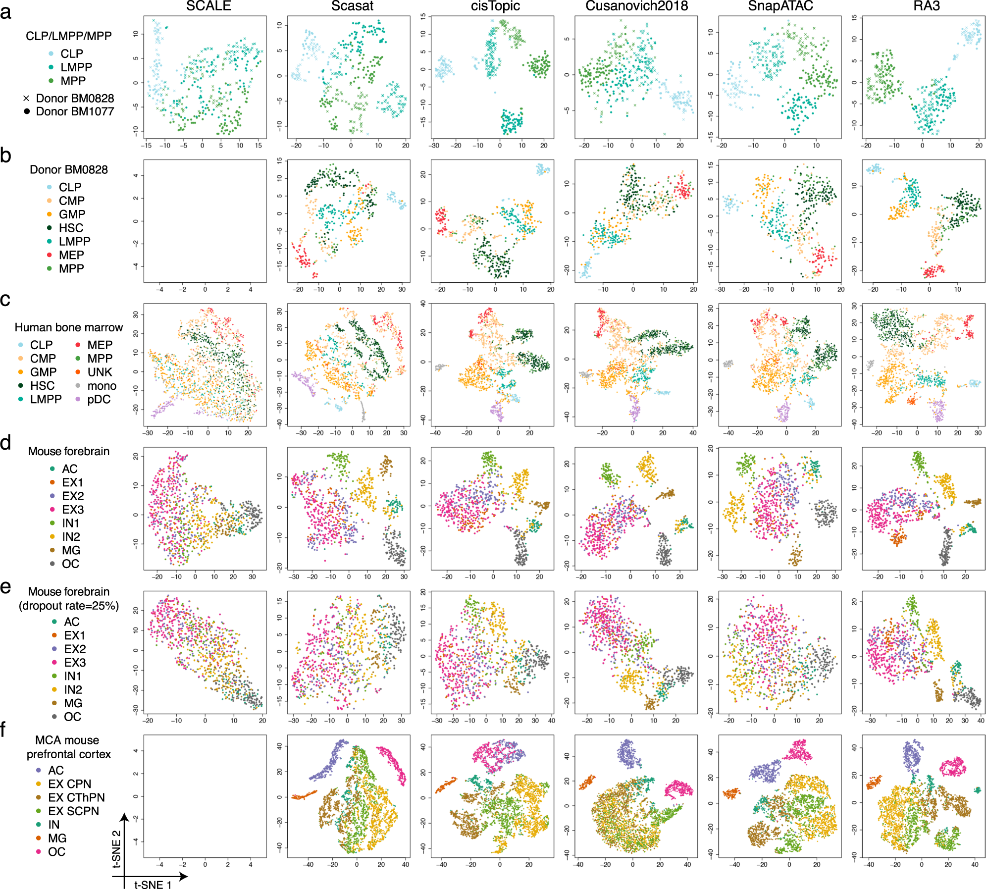 Fig. 3: Evaluation of the visualization of scCAS data.