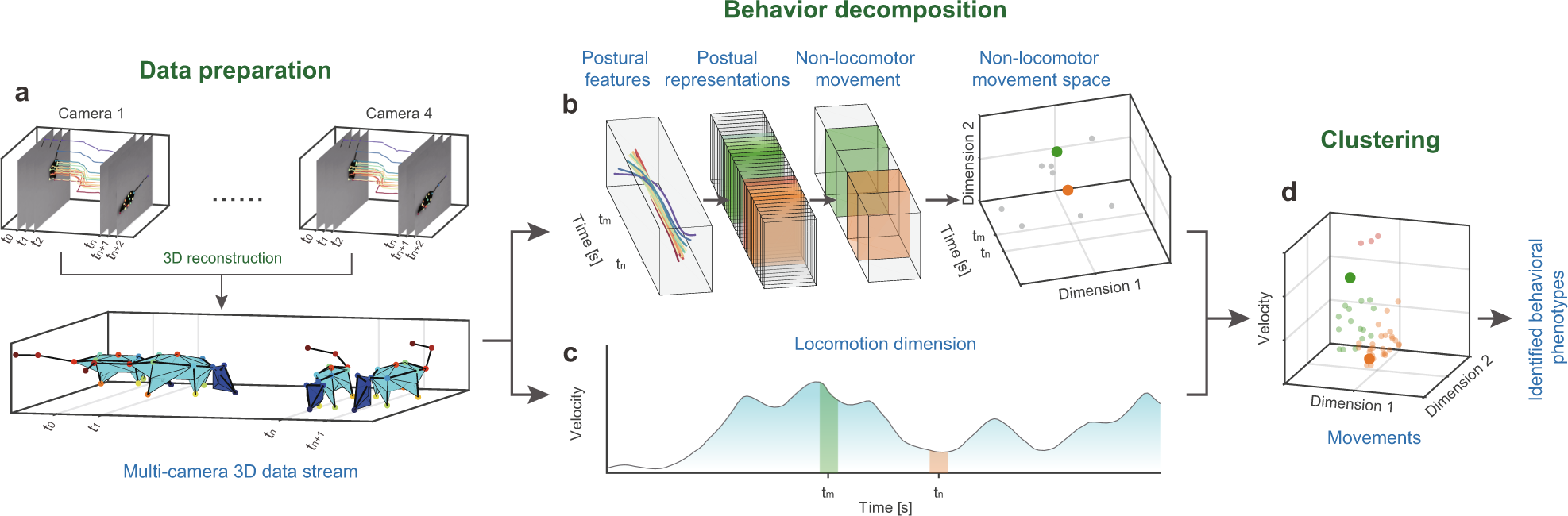 Three-dimensional unsupervised probabilistic pose reconstruction (3D-UPPER)  for freely moving animals