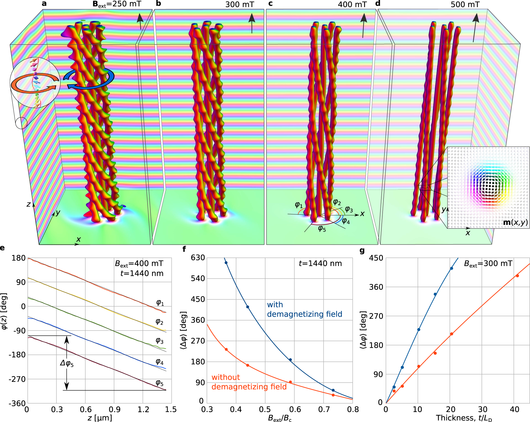 Fig. 1: Skyrmion braid in a chiral magnet.