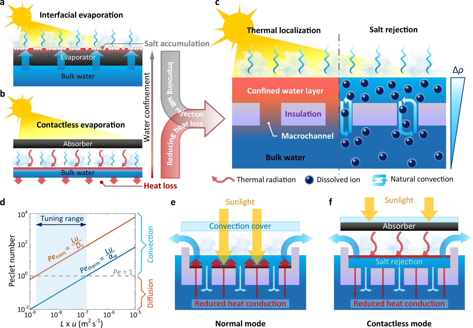 Highly efficient and salt rejecting solar evaporation via a wick-free  confined water layer | Nature Communications