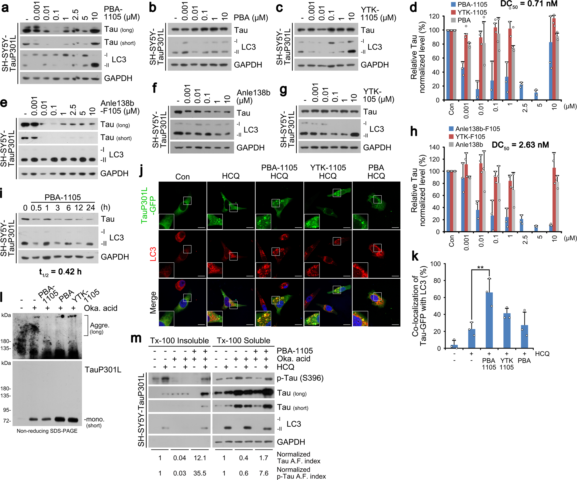 Fig. 5: Selective degradation of pathological aggregation-prone tau species by aggregate-binding AUTOTAC.