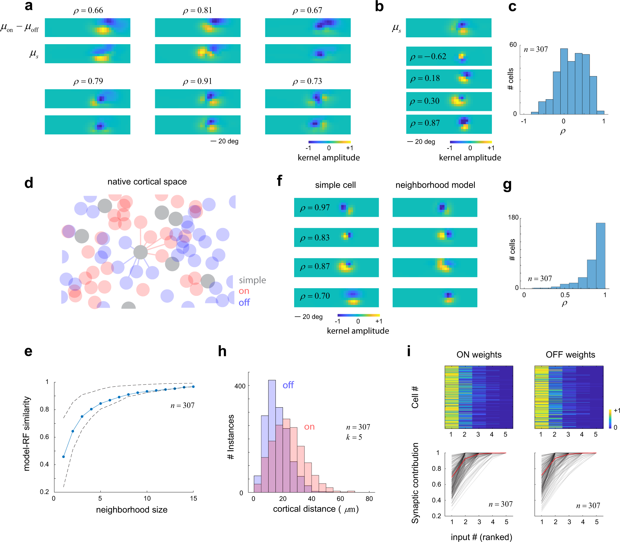 Fig. 6: ON/OFF domains shape receptive field structure.