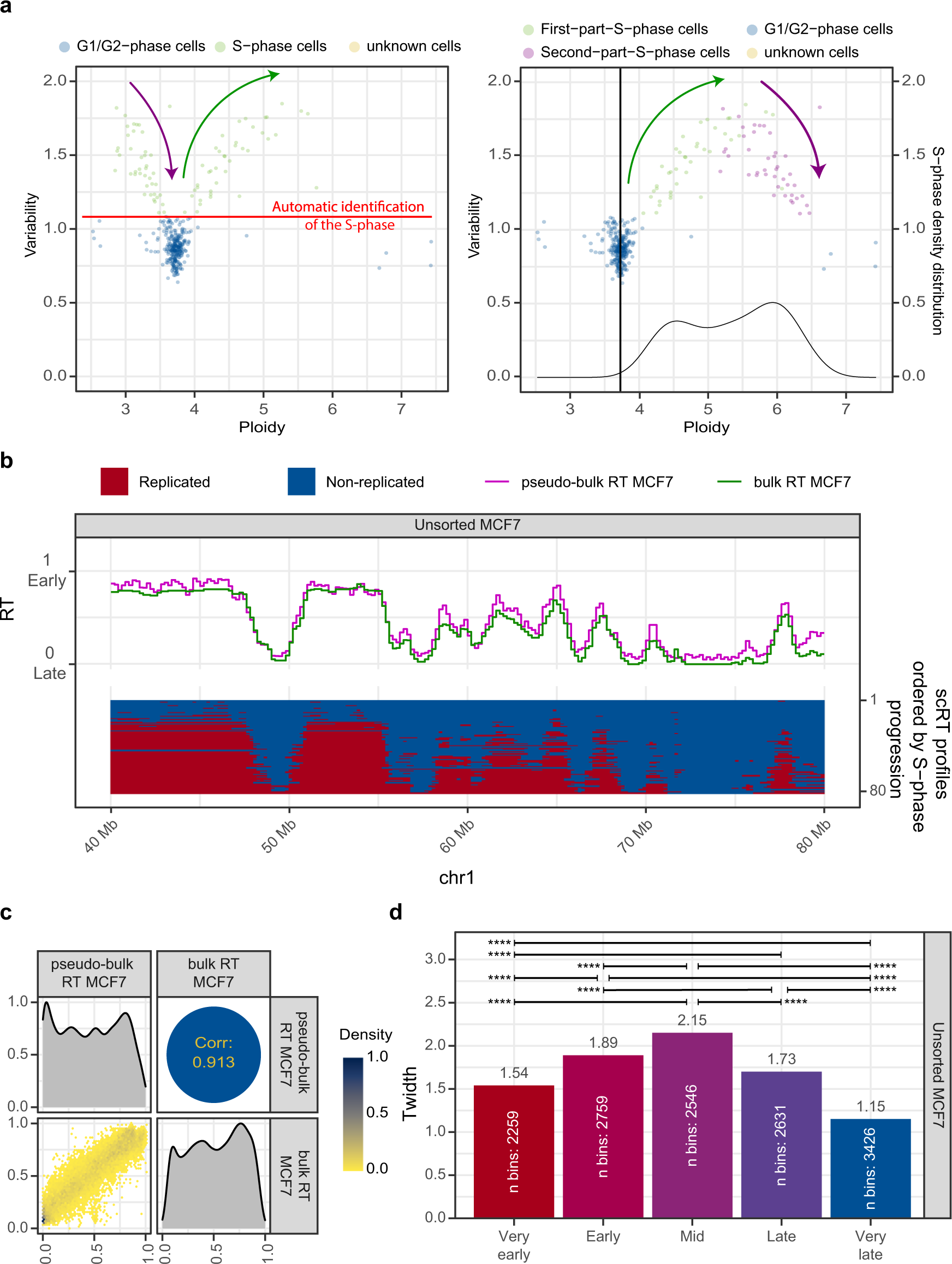 Fig. 3: Extracting scRT from asynchronous human MCF7 cells.