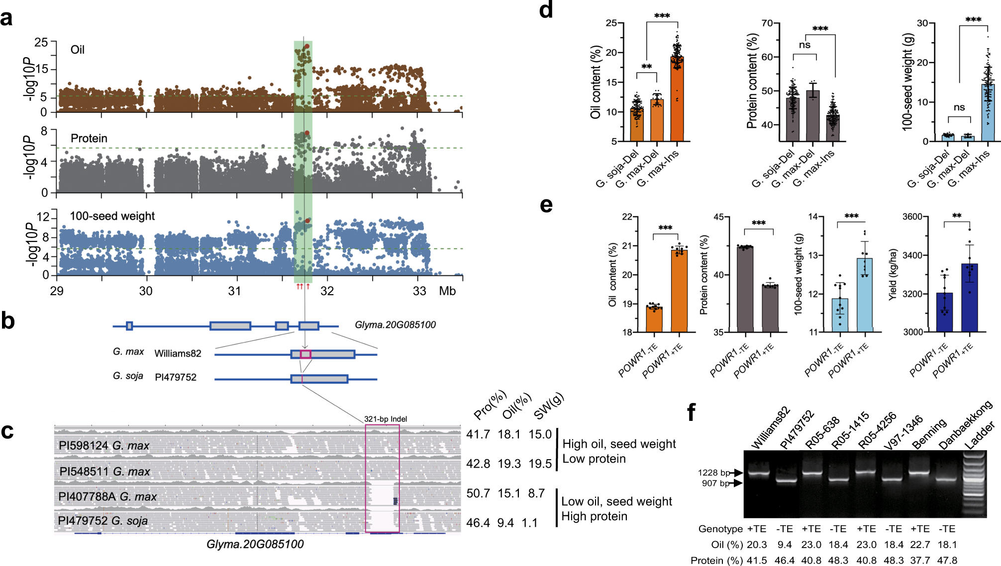 POWR1 is a domestication gene pleiotropically regulating seed quality and  yield in soybean | Nature Communications