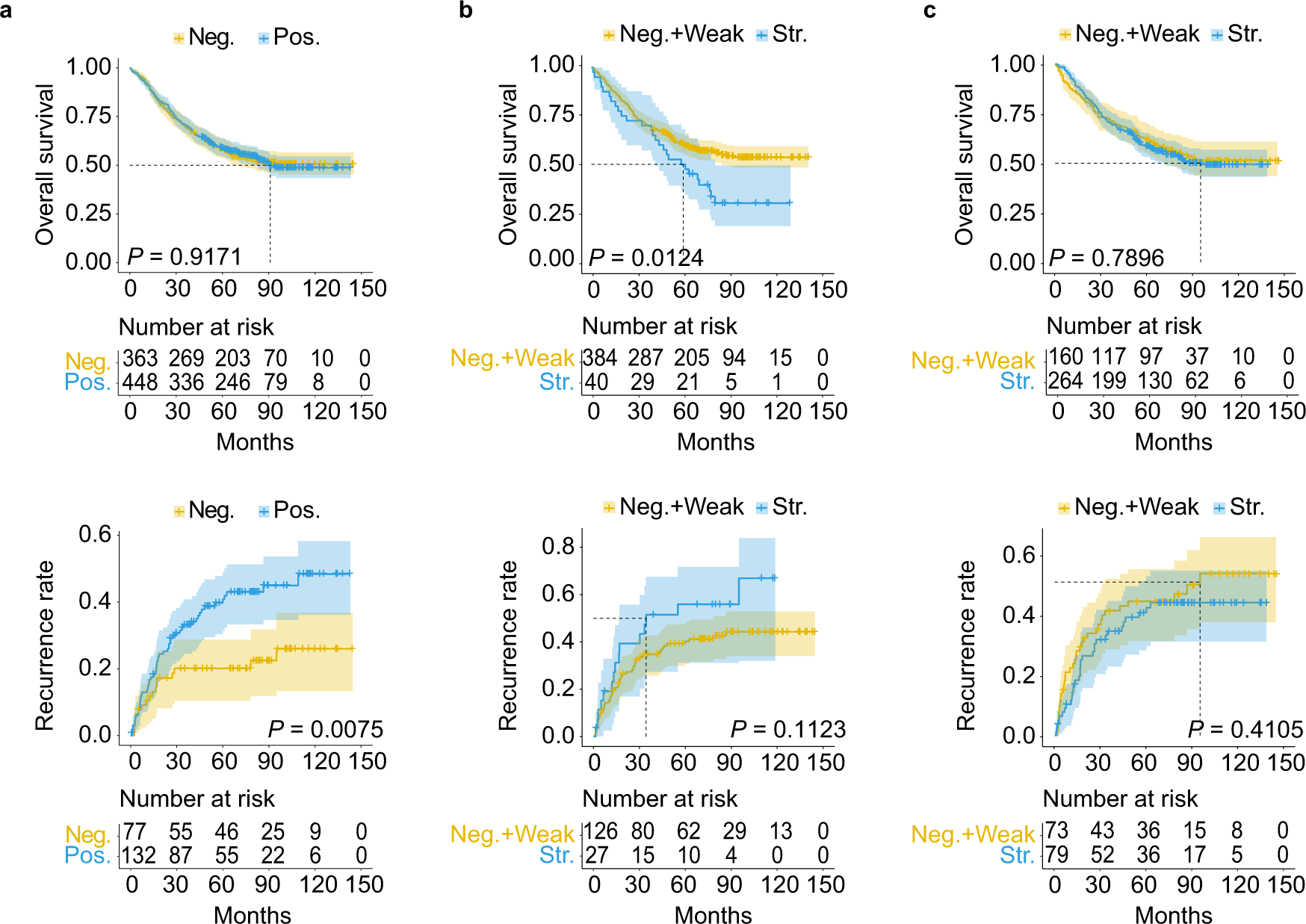 Fig. 6: Kaplan–Meier survival analysis of three diagnostic biomarkers in patients with colorectal adenocarcinoma.