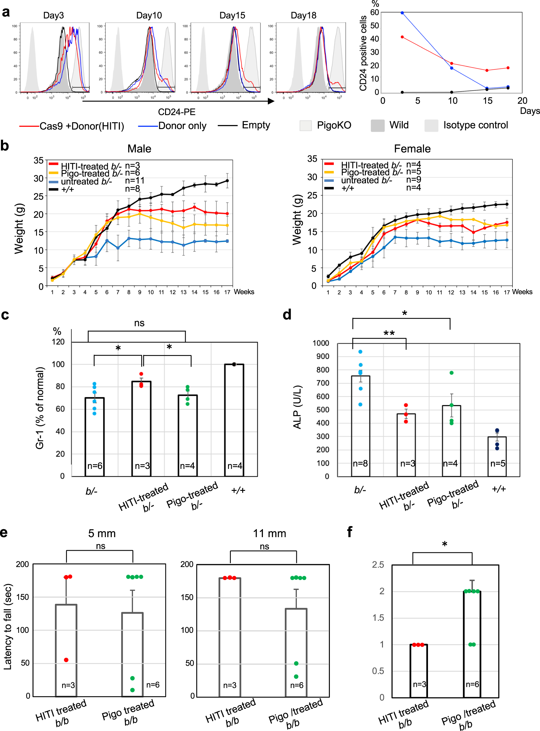 Fig. 7: Effects of single administration of AAV donor in vitro and in vivo.