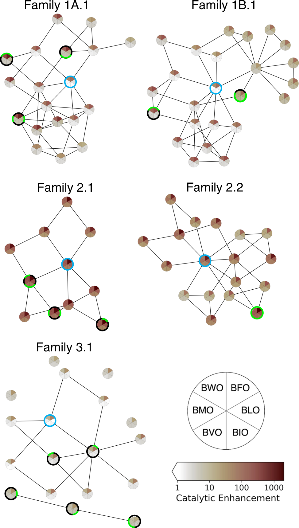 Fig. 6: Evolutionary pathways for increasing activity on different substrates.