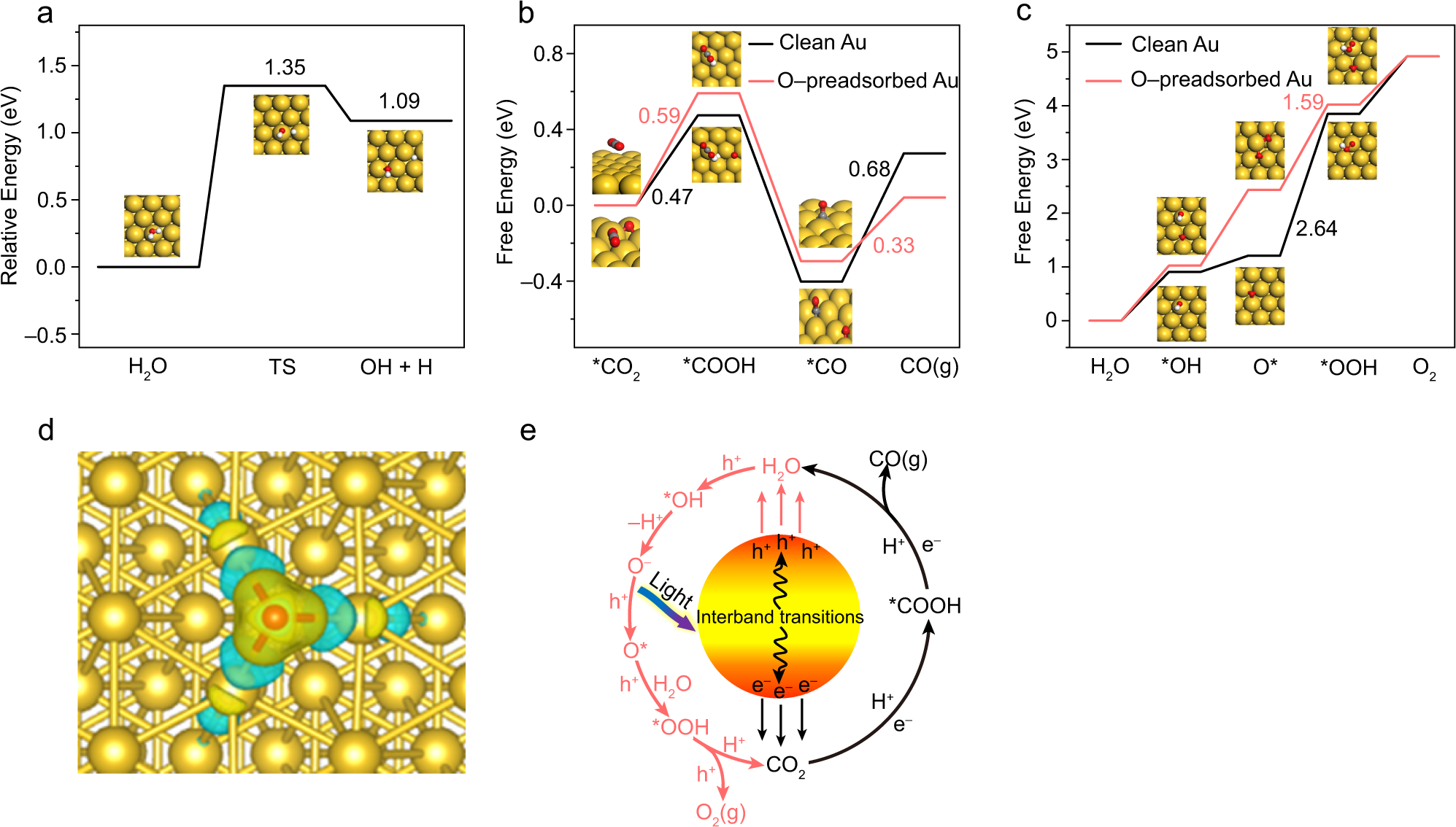 Fig. 5: DFT simulation results and catalytic mechanism.