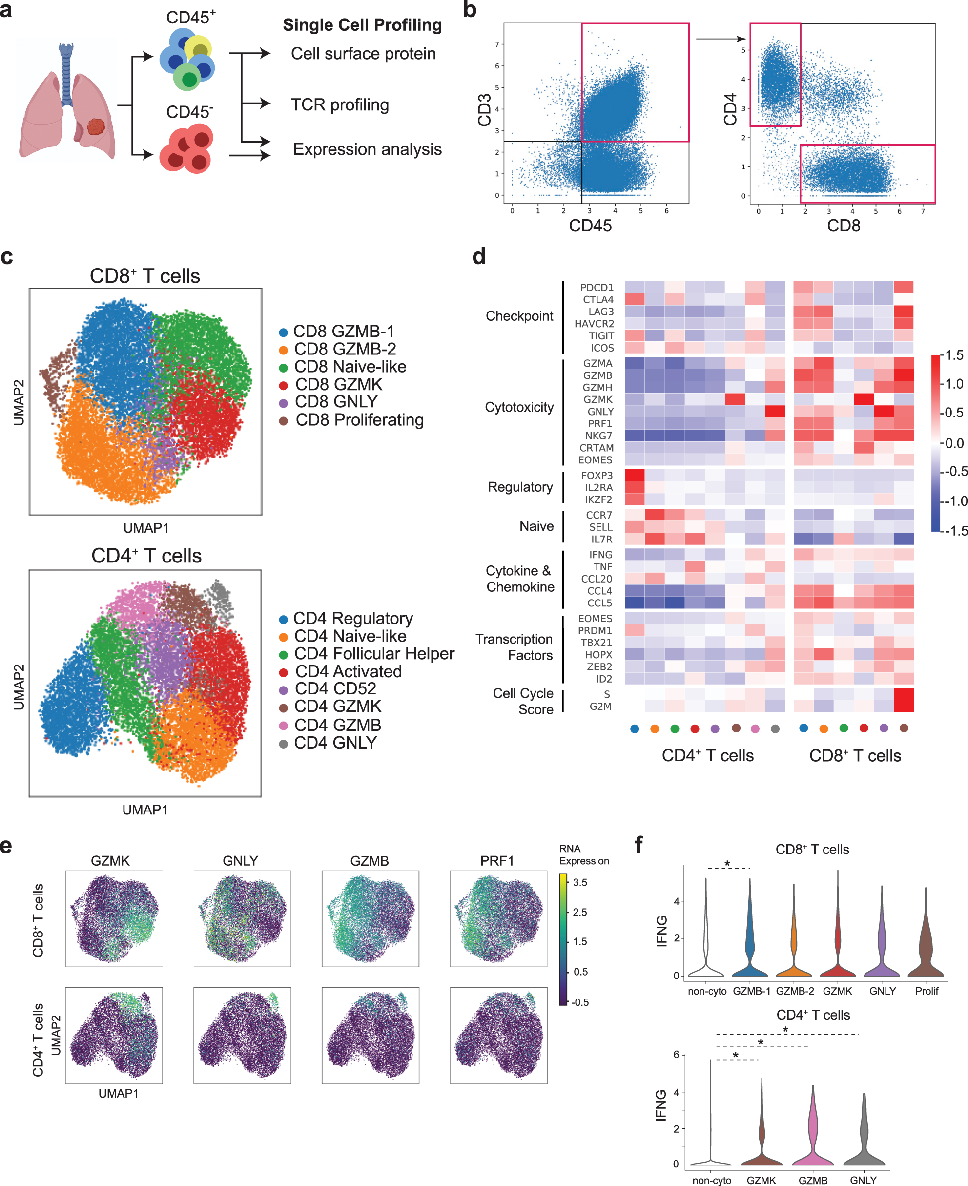 Fig. 2: Single-cell characterization of tumor-infiltrating T cells.