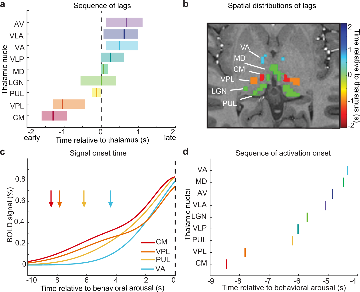 Fig. 4: A sequence of activity occurs across thalamic nuclei during behavioral arousal.