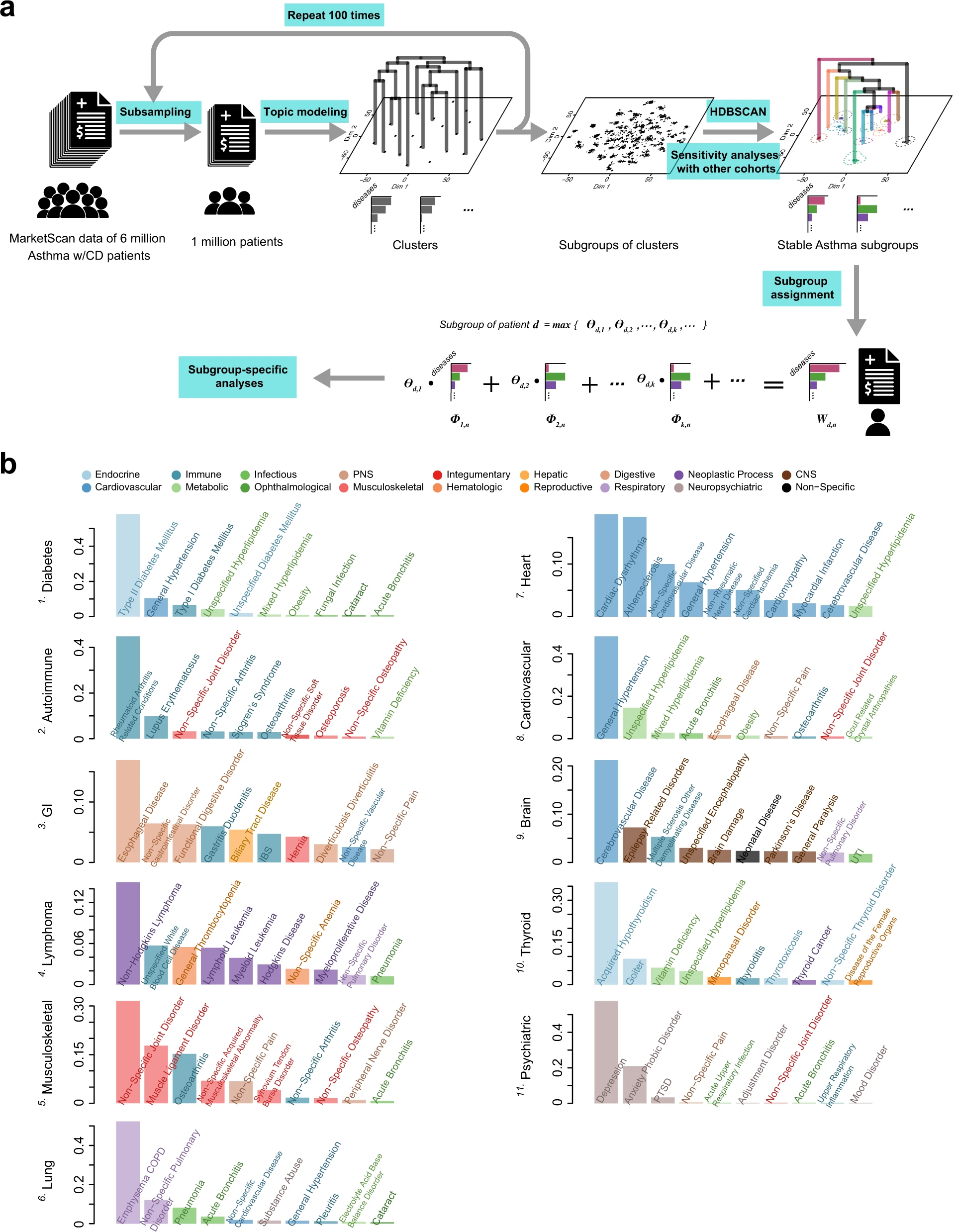 Discerning asthma endotypes through comorbidity mapping