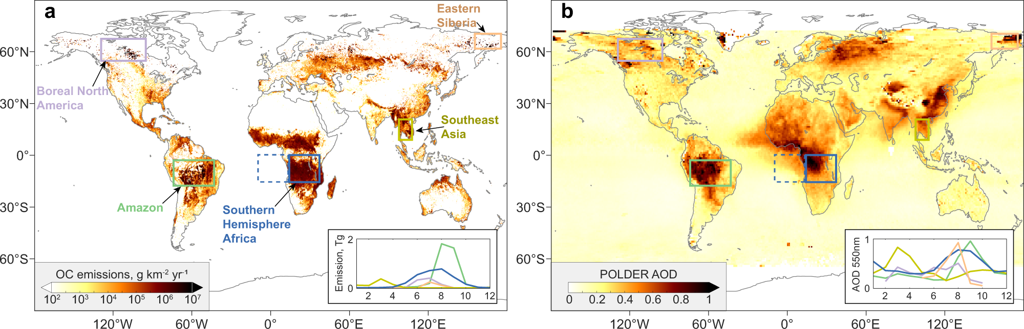 Using modelled relationships and satellite observations to attribute  modelled aerosol biases over biomass burning regions | Nature Communications