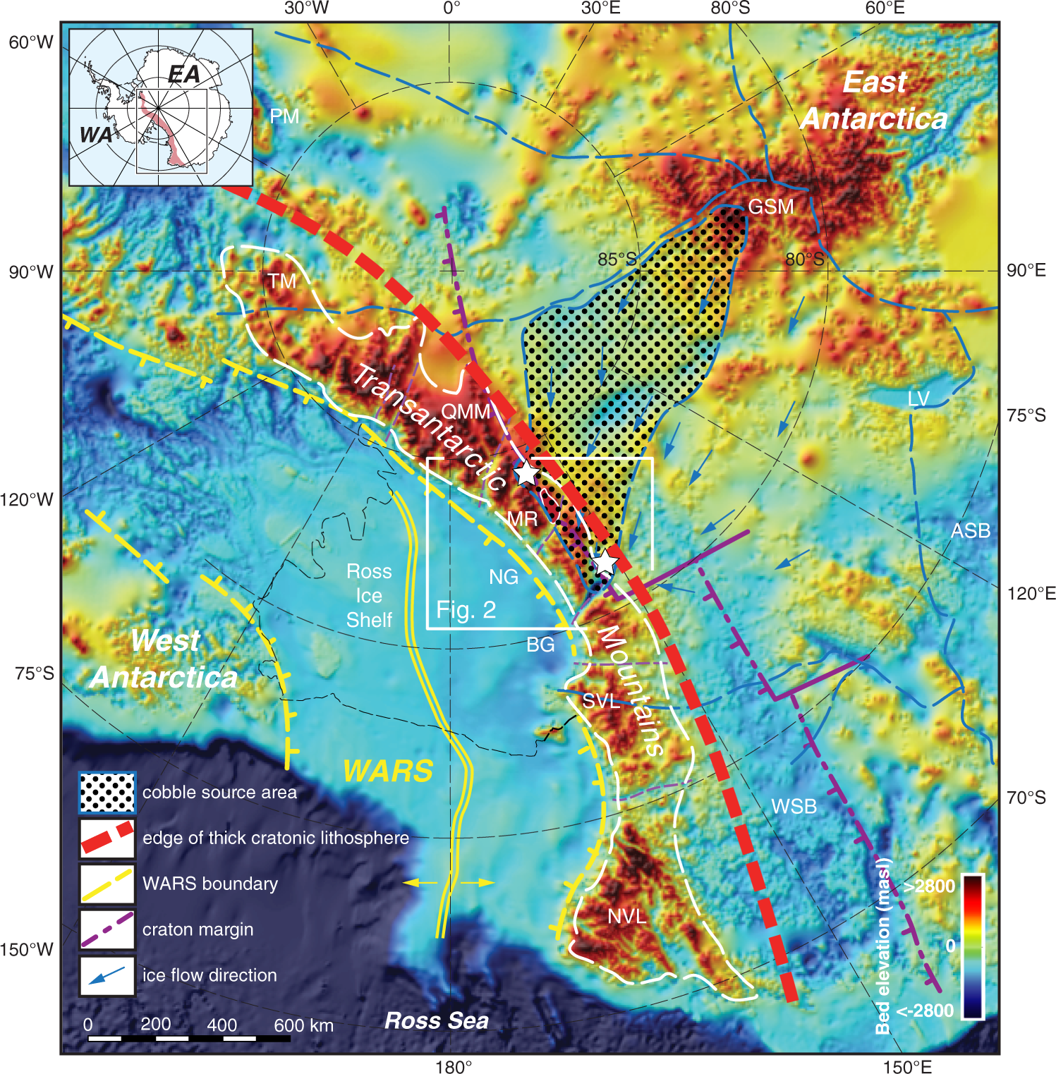 Exhumation and tectonic history of inaccessible subglacial interior East  Antarctica from thermochronology on glacial erratics | Nature Communications