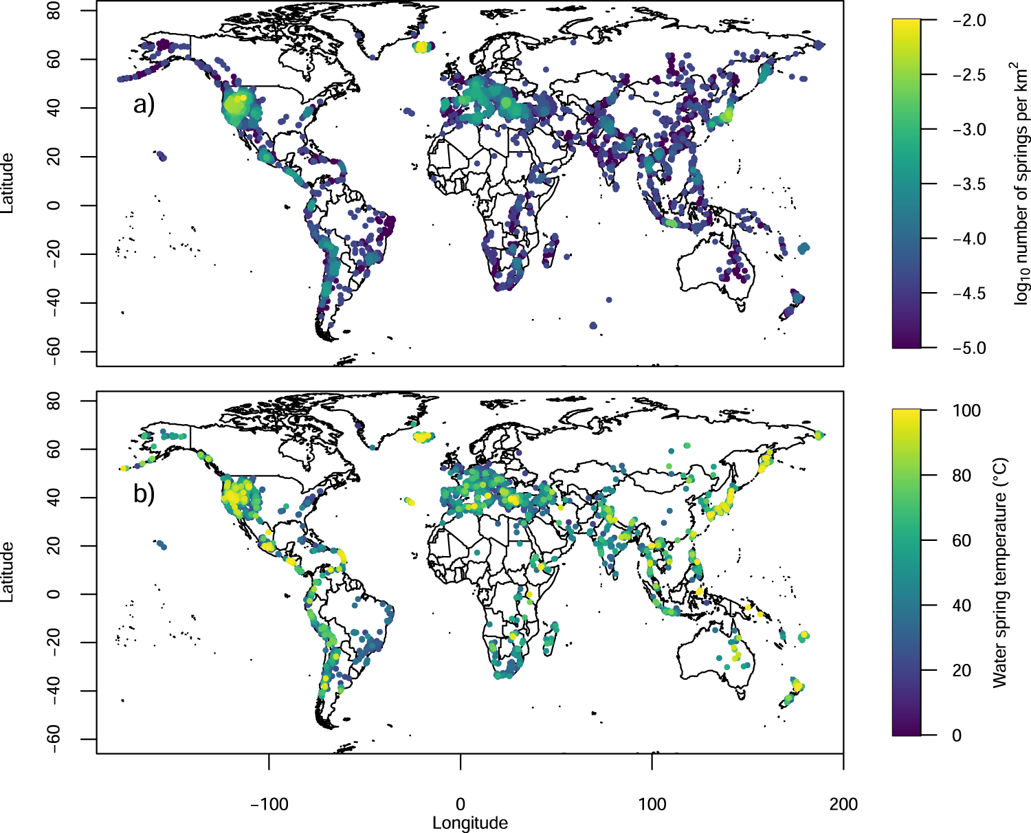 Fig. 1: The distribution of thermal springs in the world.