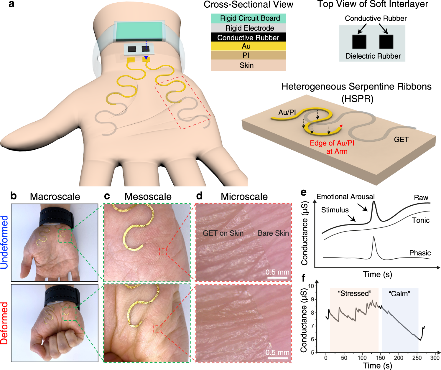 Graphene e-tattoos for unobstructive ambulatory electrodermal activity  sensing on the palm enabled by heterogeneous serpentine ribbons | Nature  Communications