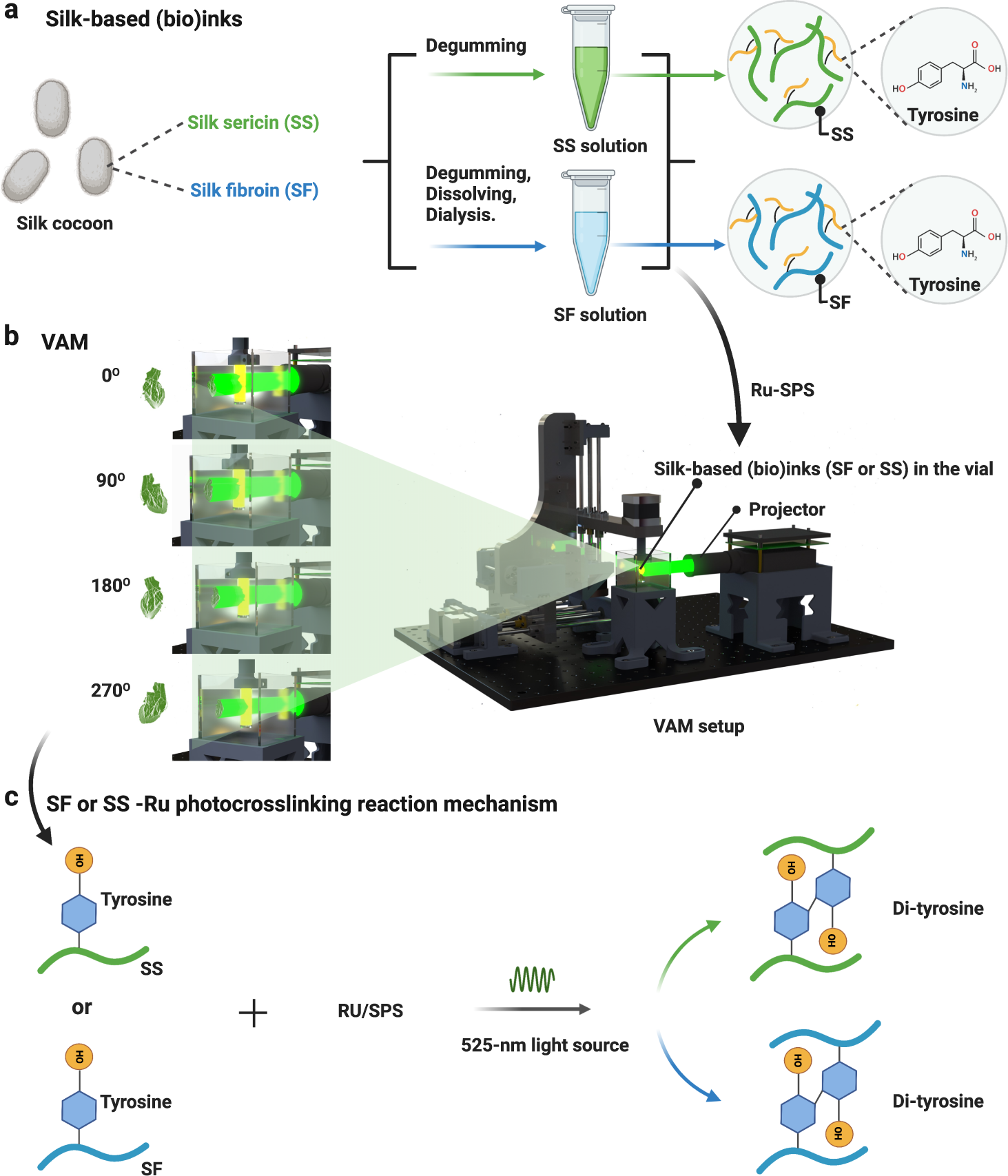 Volumetric additive manufacturing of pristine silk-based (bio)inks | Nature  Communications