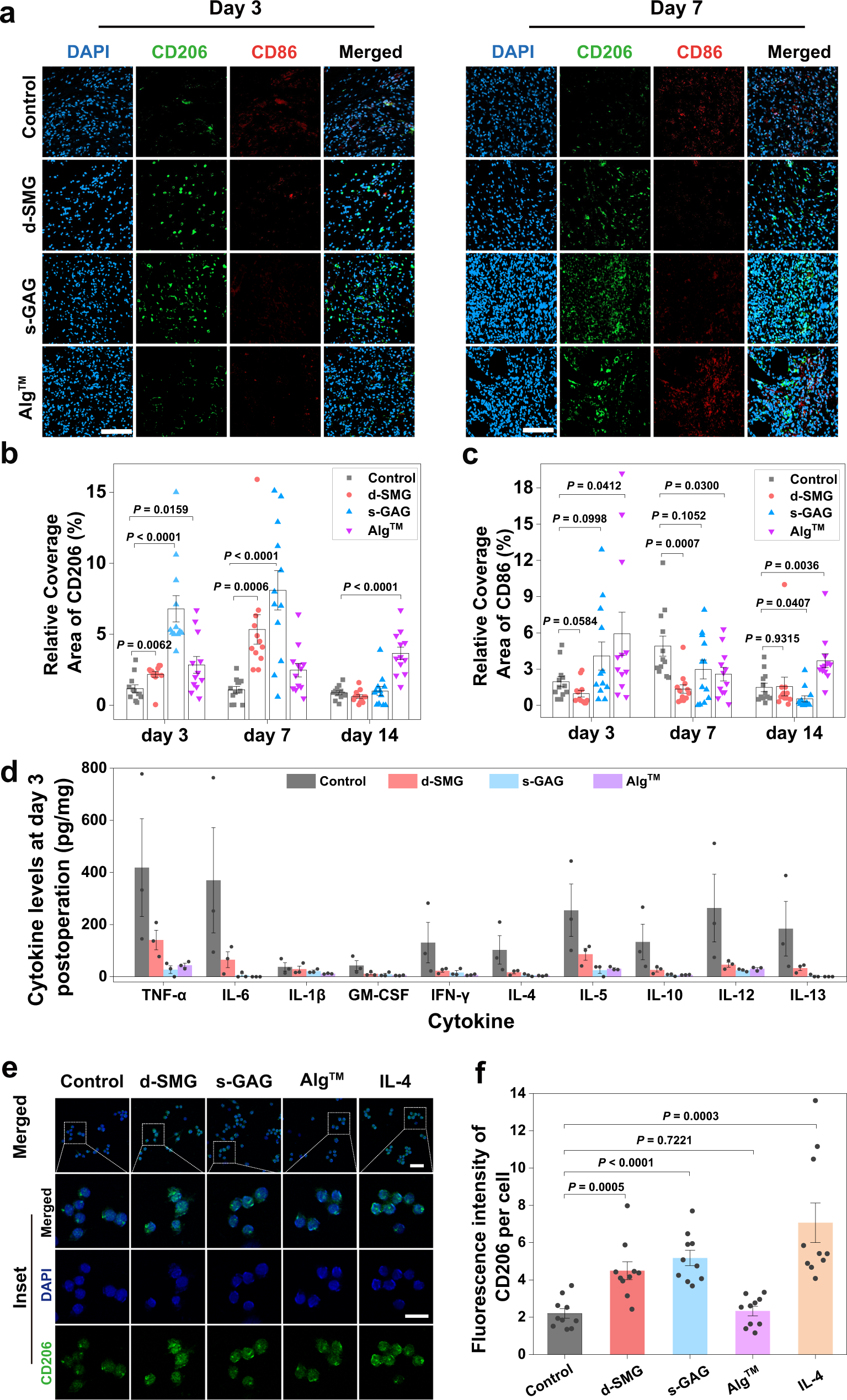 Fig. 7: Effects of A. fulica d-SMG and s-GAG for inflammatory regulation in vivo.