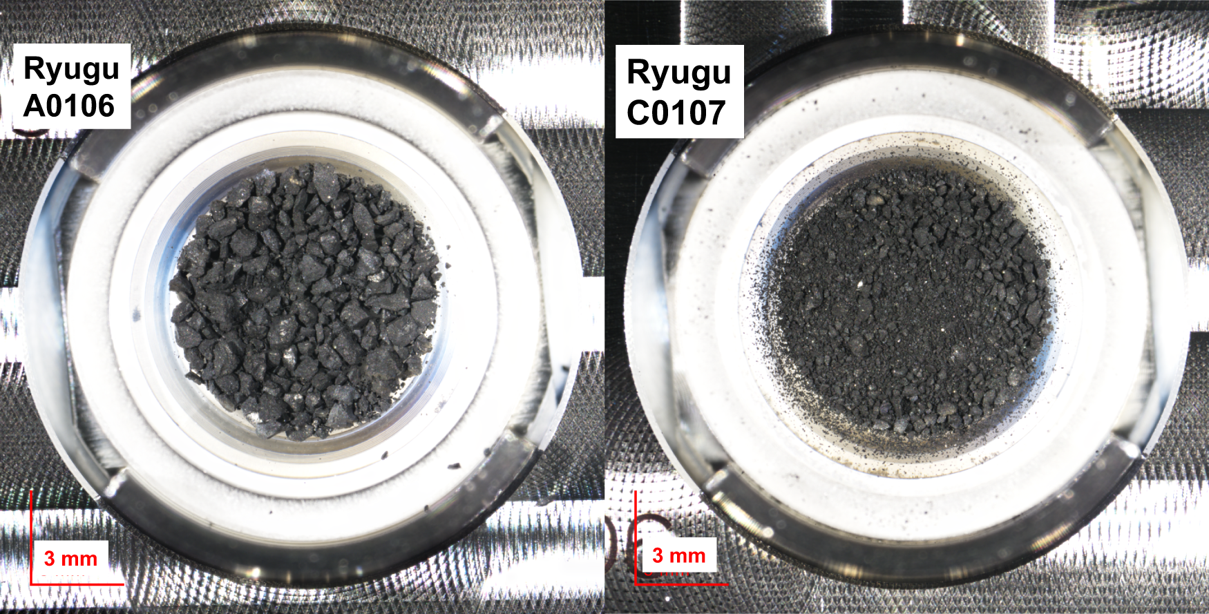 Fig. 1: Sample returned from asteroid Ryugu (162173).