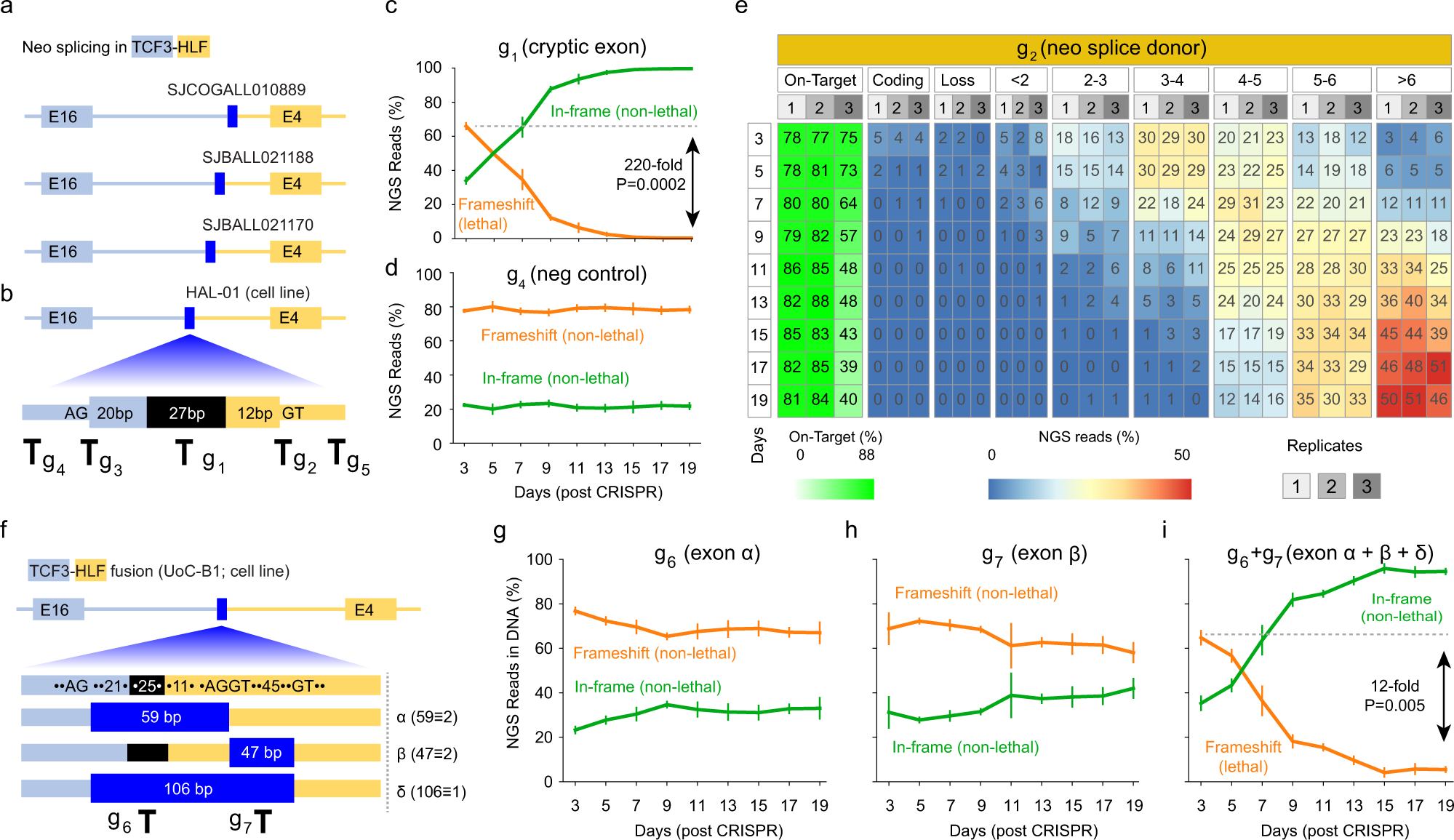 Fig. 6: Neo-splicing in oncogenic fusions and genome-editing-based therapeutic targeting.