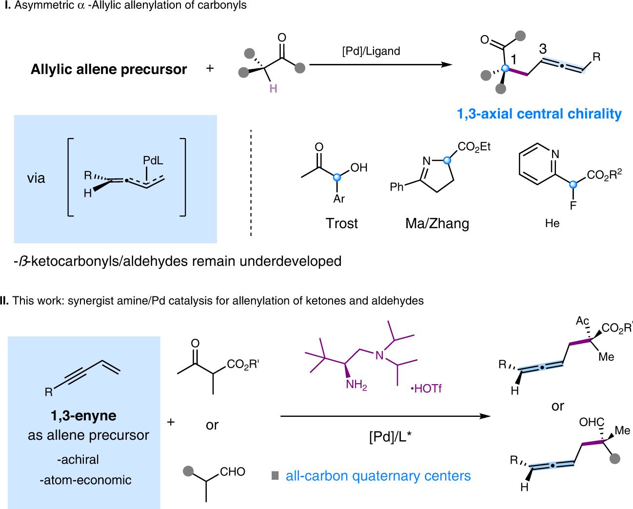 Fig. 1: Catalytic asymmetric α-allylic allenylation.