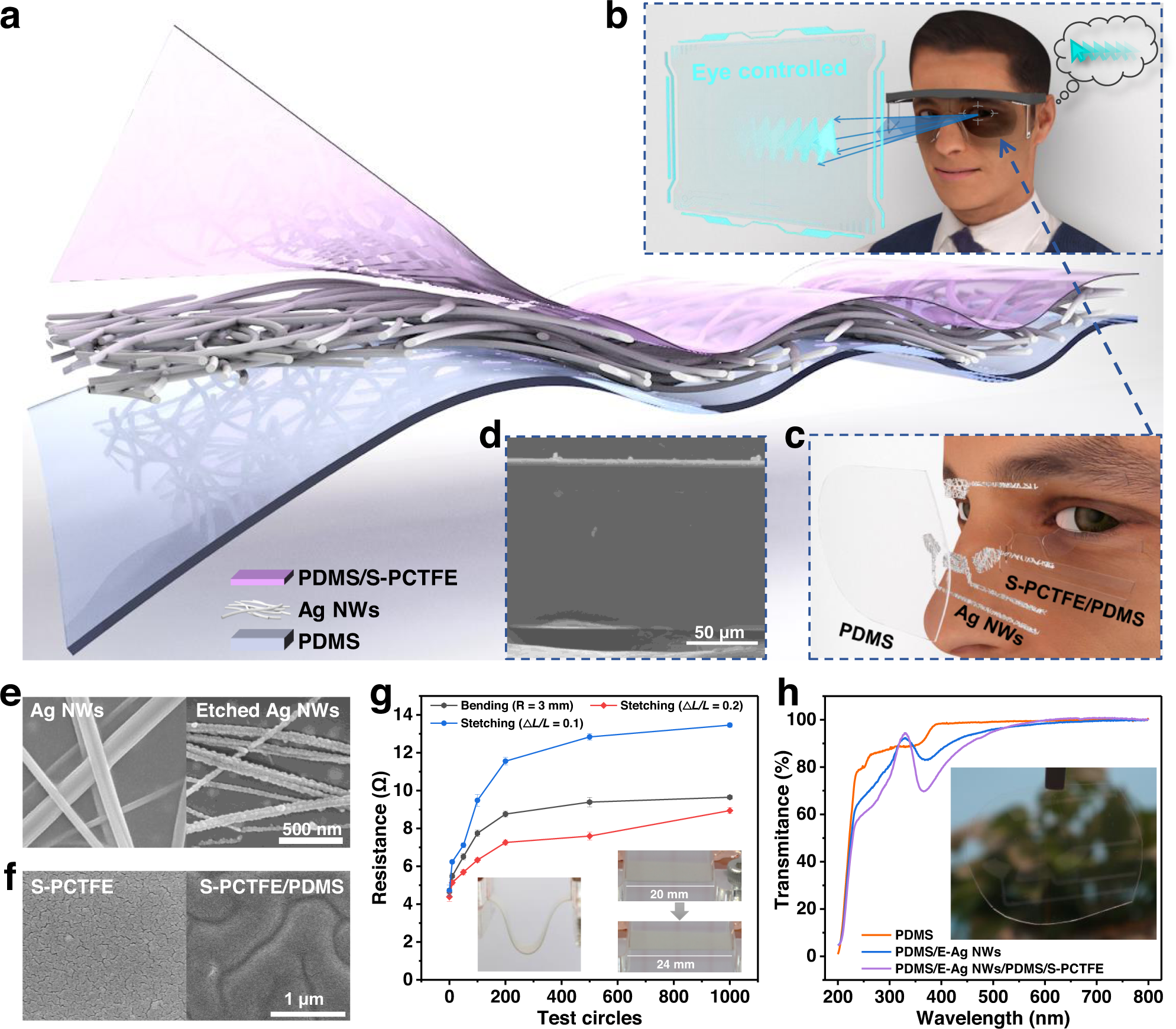 Eye tracking and eye expression decoding based on transparent, flexible and  ultra-persistent electrostatic interface | Nature Communications