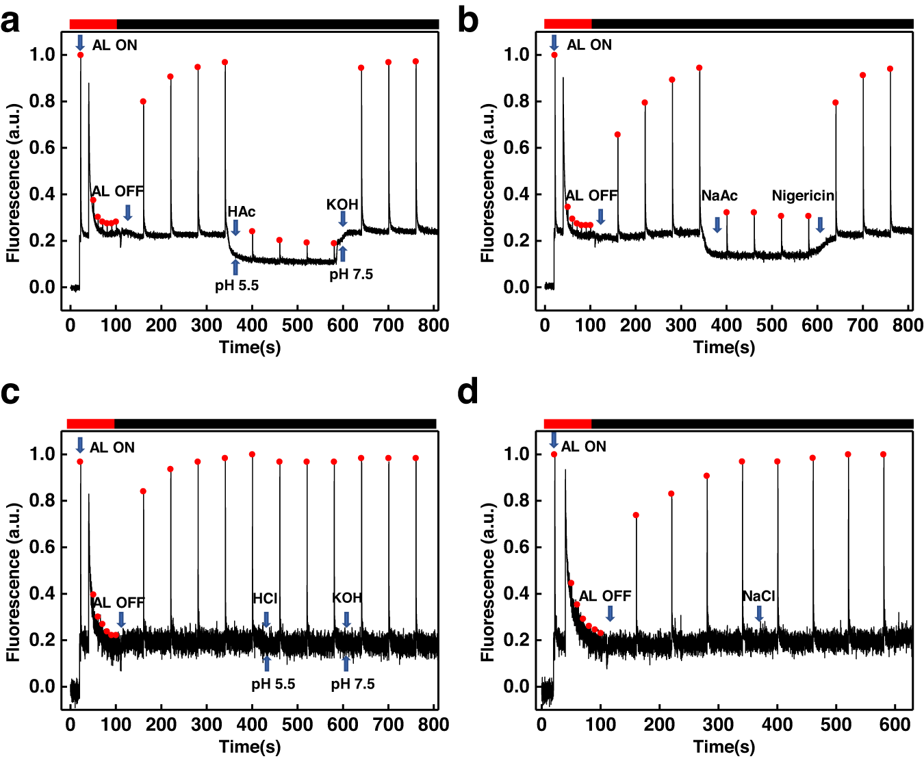 Fig. 2: Typical chlorophyll fluorescence traces of stt7-9 cells measured with Dual-PAM.