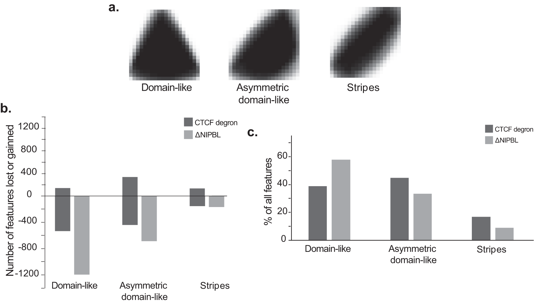 Fig. 8: The Twins network shows distinct differential features in the absence of NIPBL or CTCF.