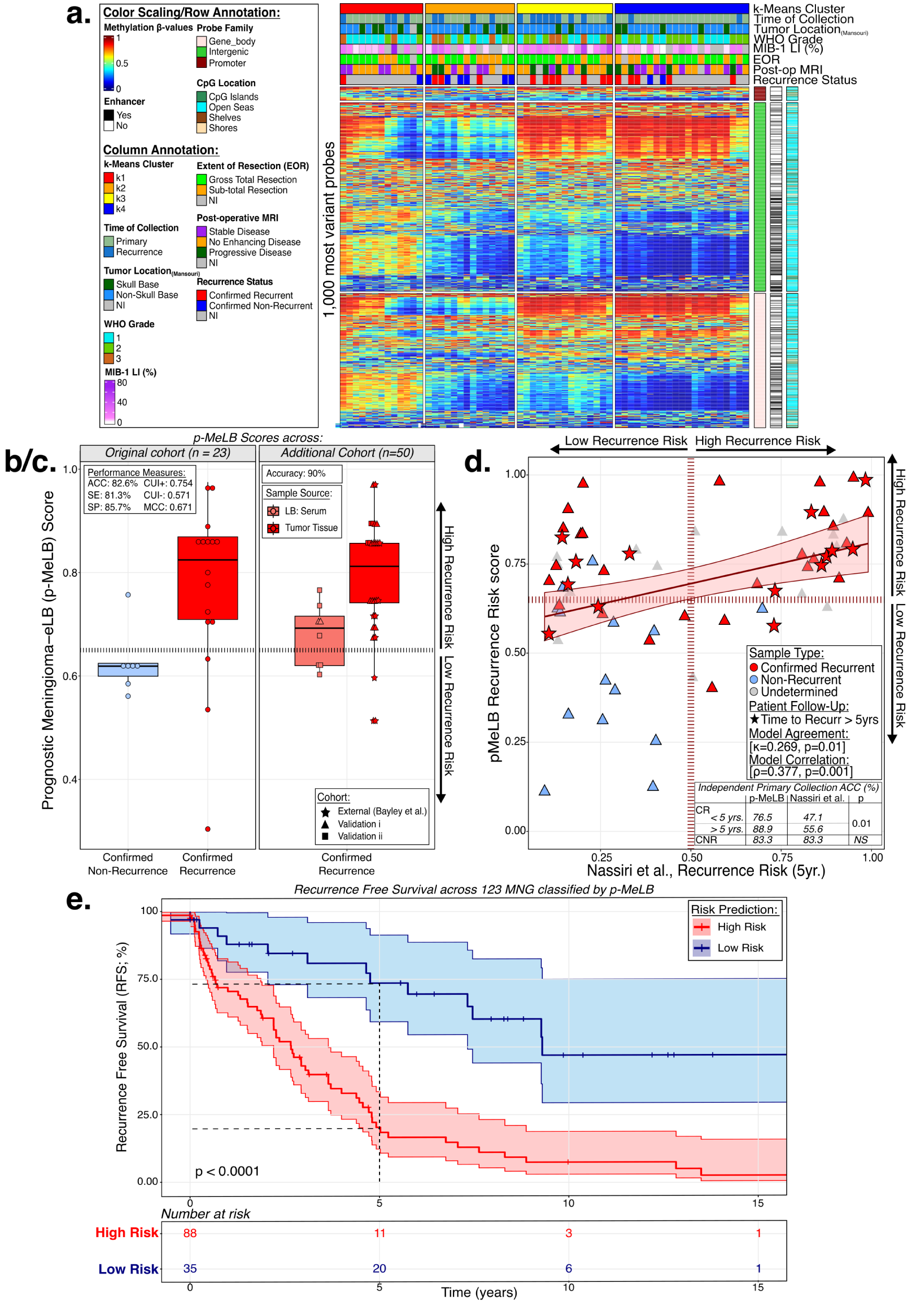 Fig. 2: Serum circulating cell-free DNA methylation patterns and signatures differentiate meningiomas with different behaviors.