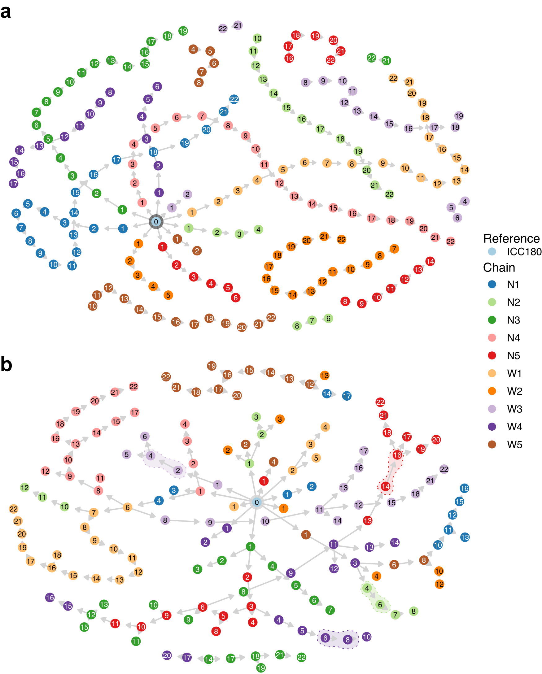 Fig. 5: Reconstruction of the transmission network based on the inferred likelihood.