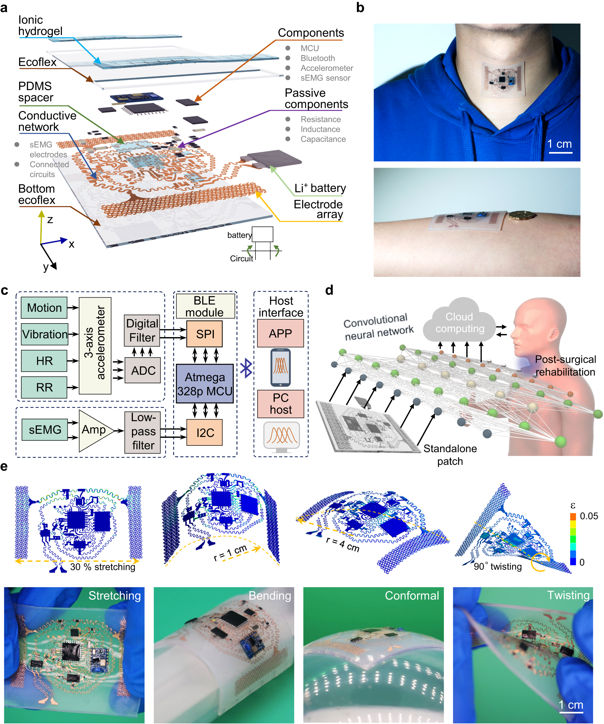 A fully integrated, standalone stretchable device platform with in-sensor  adaptive machine learning for rehabilitation