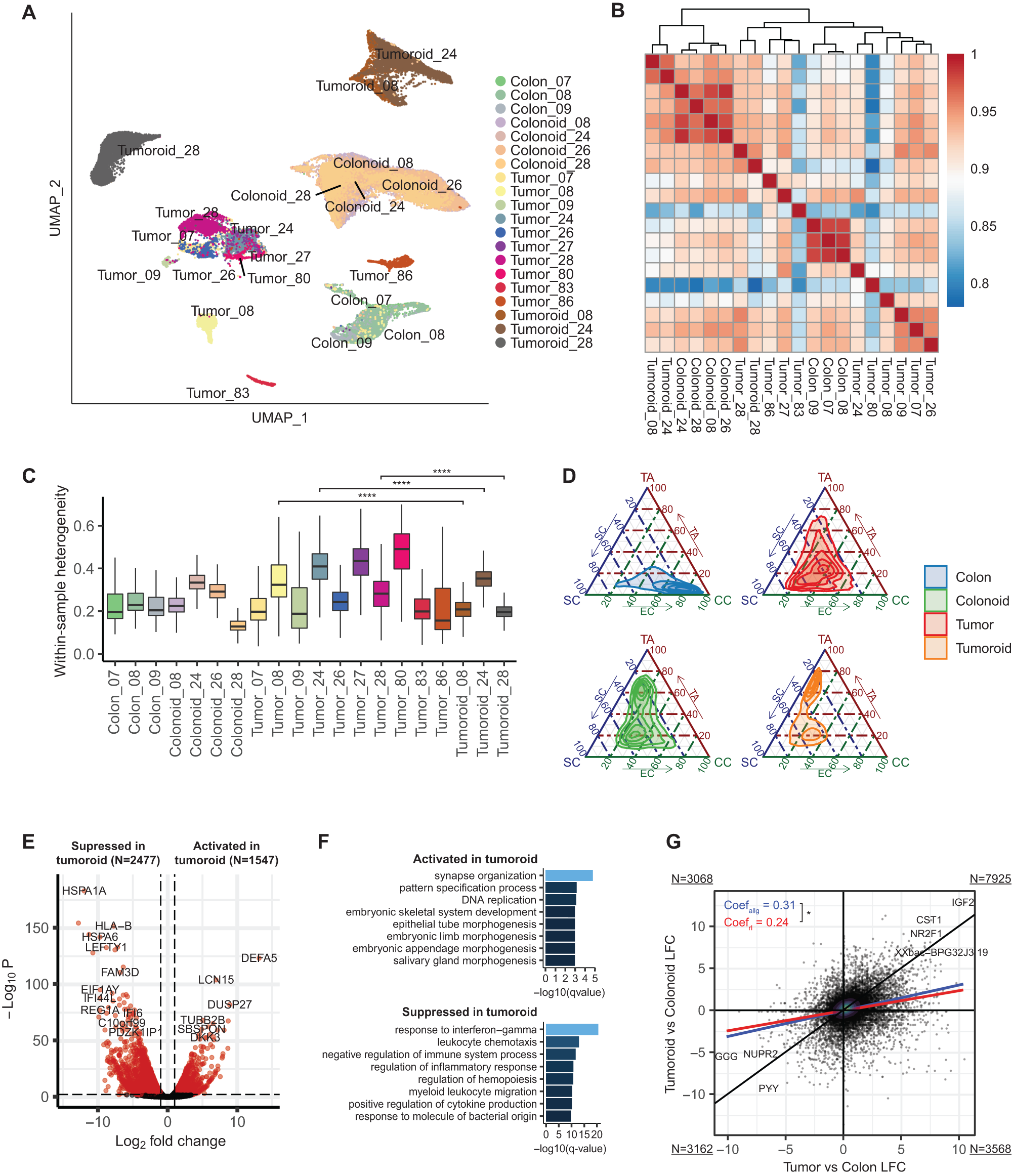 Fig. 3: Adaptation to organoid culture suppresses gene expression programs involved in carcinoma-TME communication.