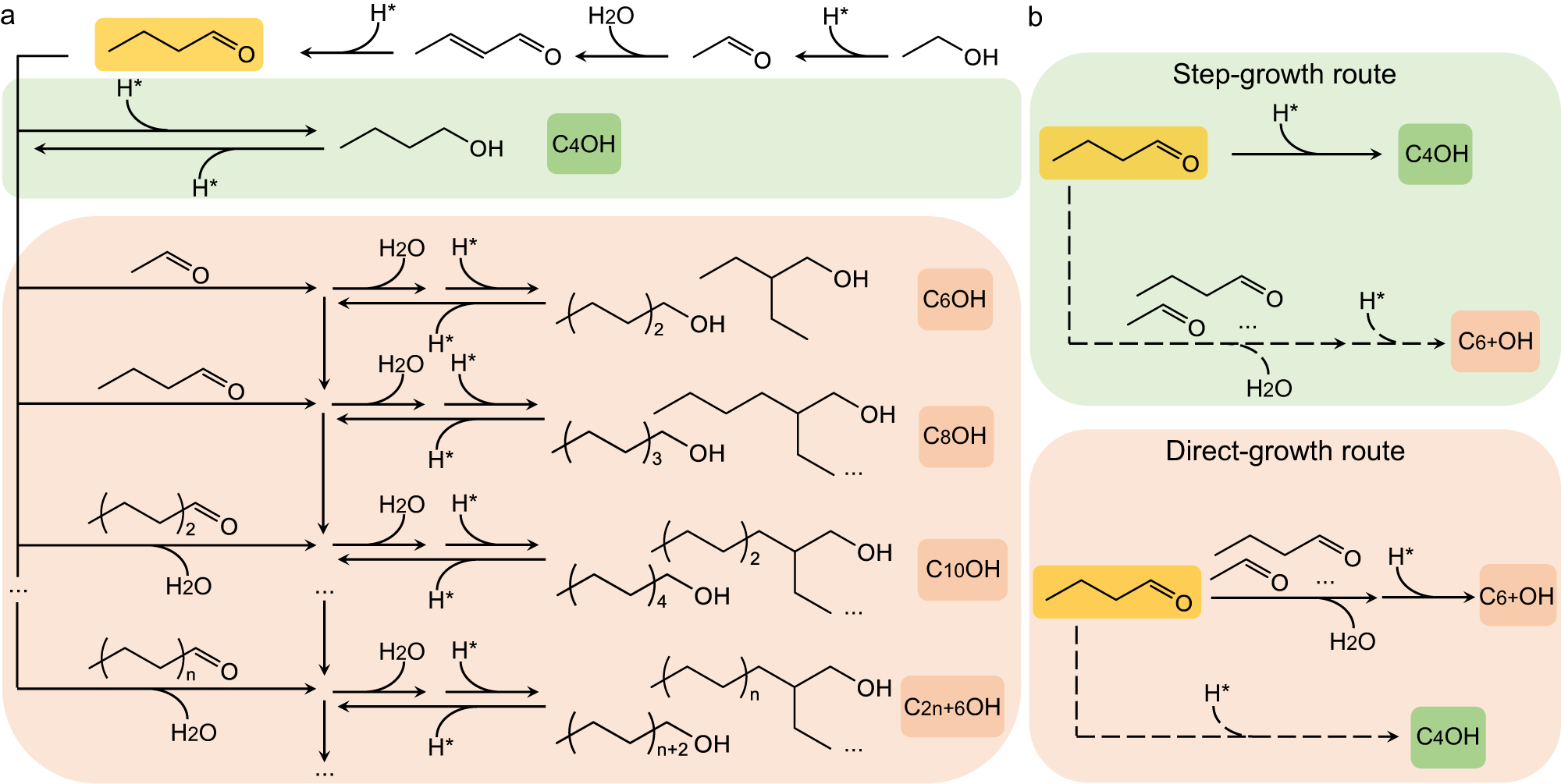 Fig. 1: Schematic illustration of upgrading ethanol to long-chain alcohols.