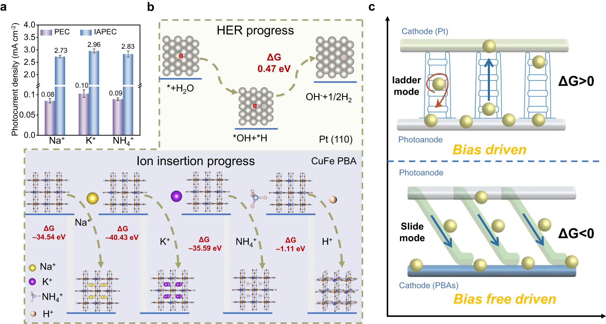 Fig. 2: Design and operation of bias-free driven IAPEC system.