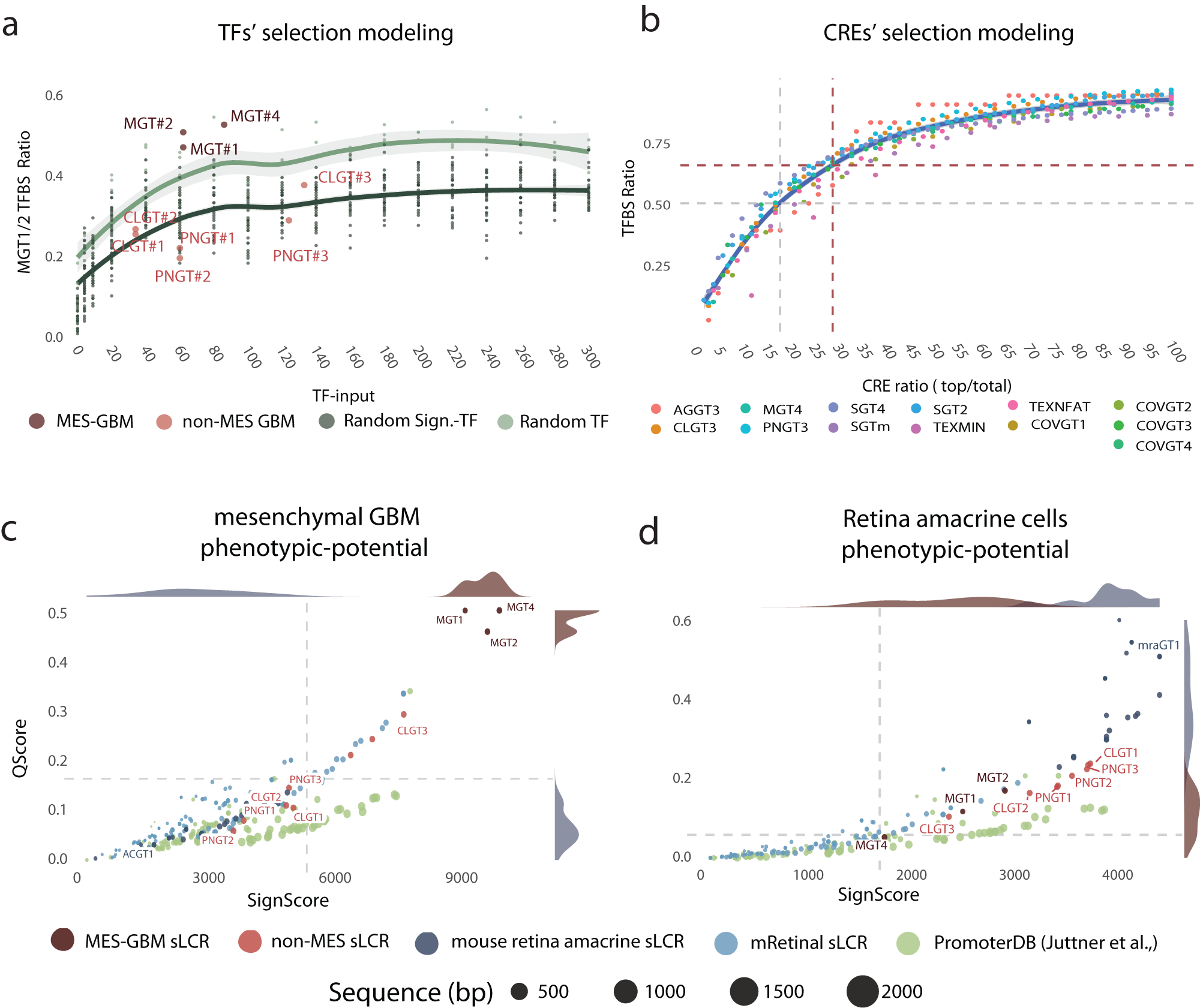 Fig. 3: Towards defining endogenous and synthetic reporters’ phenotypic potential via TFBS enrichment ranking.
