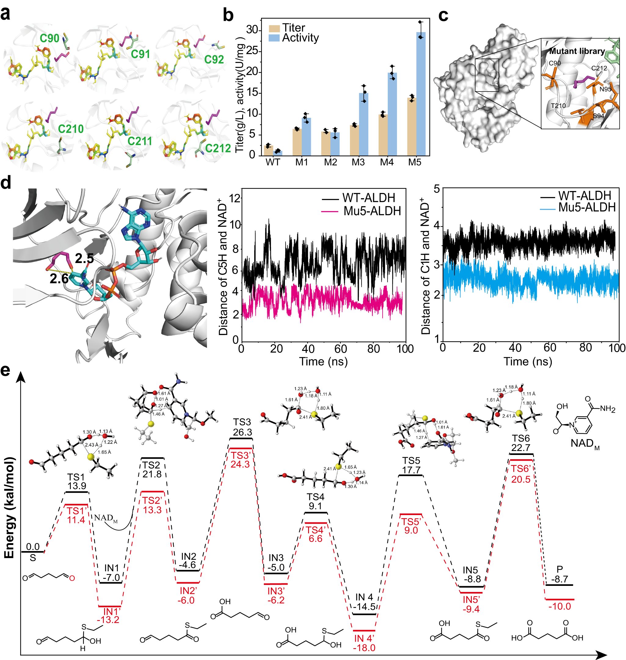 Fig. 5: Enhancing ALDH performance by protein engineering.