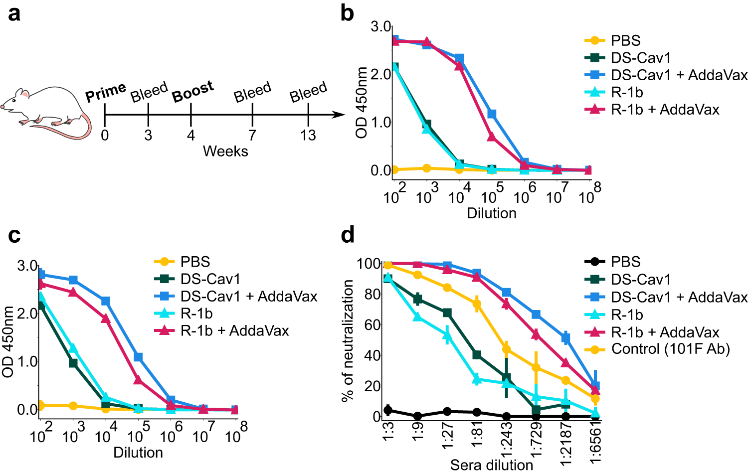 Fig. 4: Immunogenicity assessment of RSV F variants in a mouse model using 0.2 µg doses.