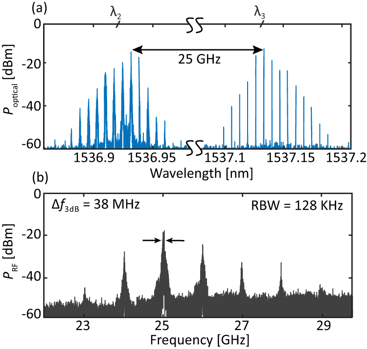 Fig. 3: Phase correlation between sub-combs.