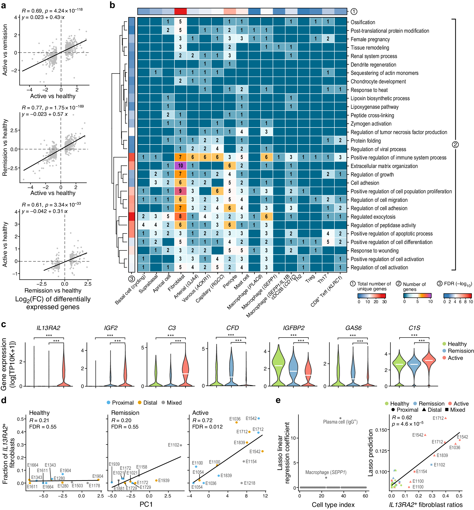 Fig. 5: Gene programs changes in active EoE and normalization in remission.