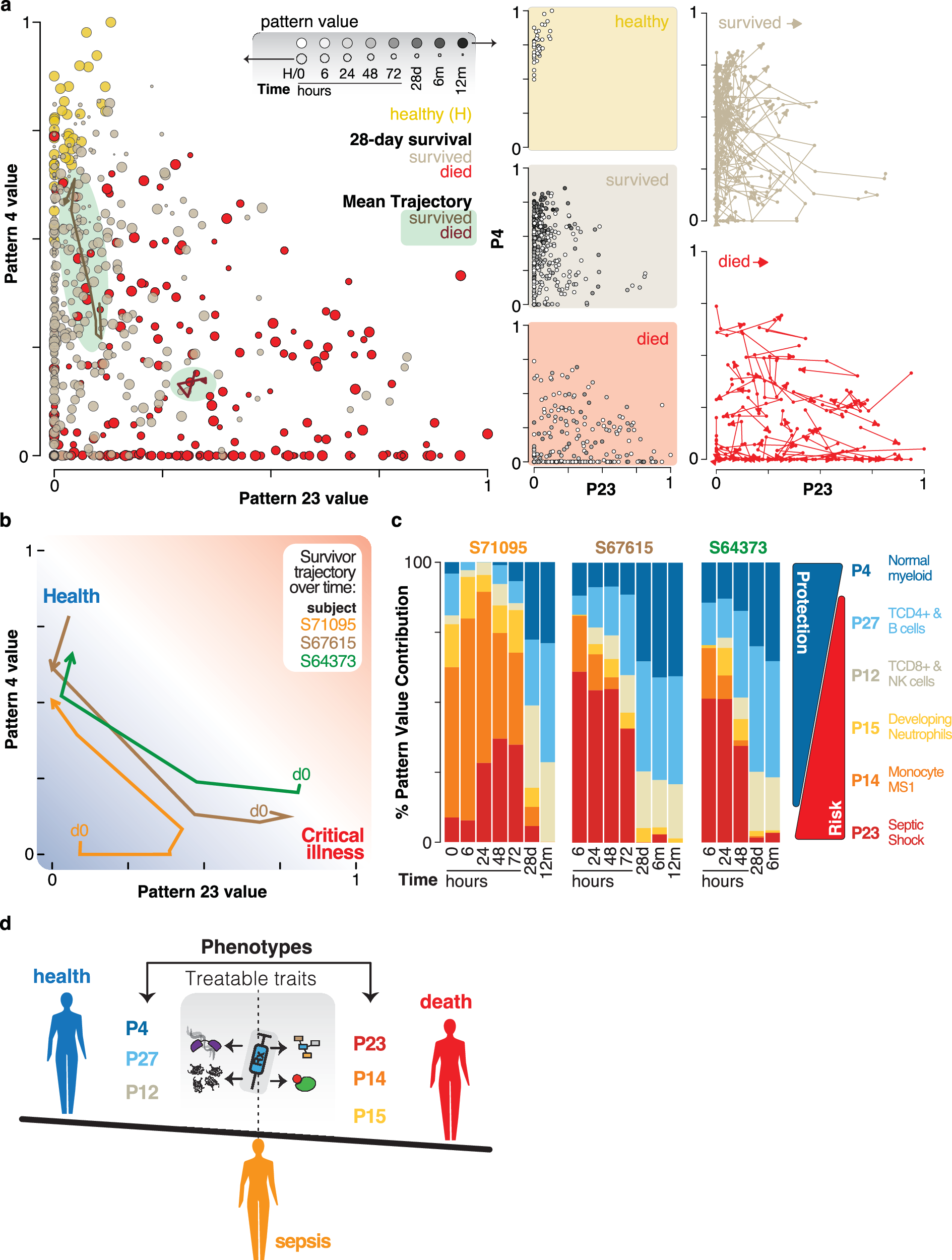 Fig. 6: CoGAPs gene expression immunophenotypes map sepsis trajectories.