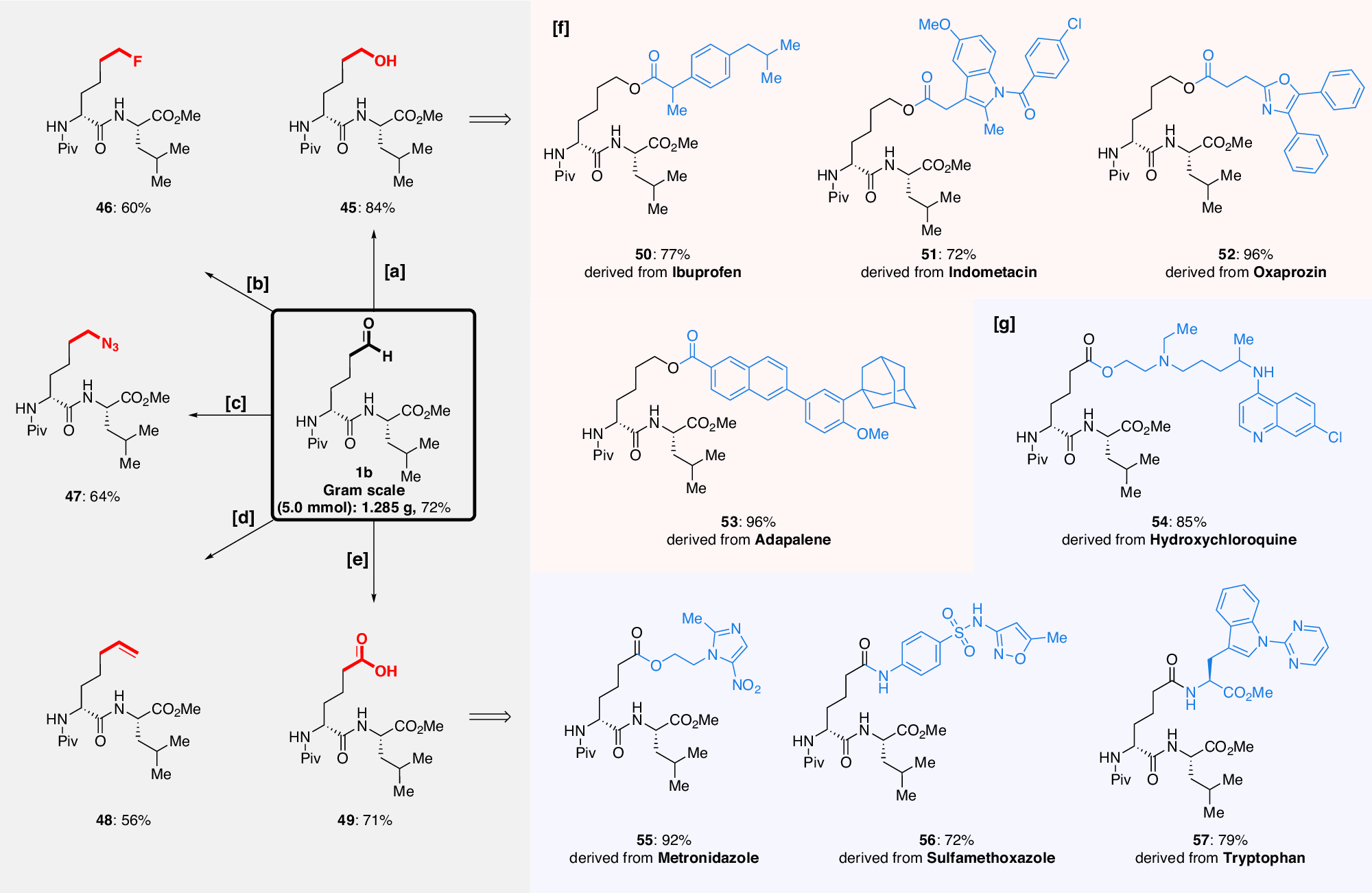 Fig. 3: Diversifications of desired peptide aldehyde.