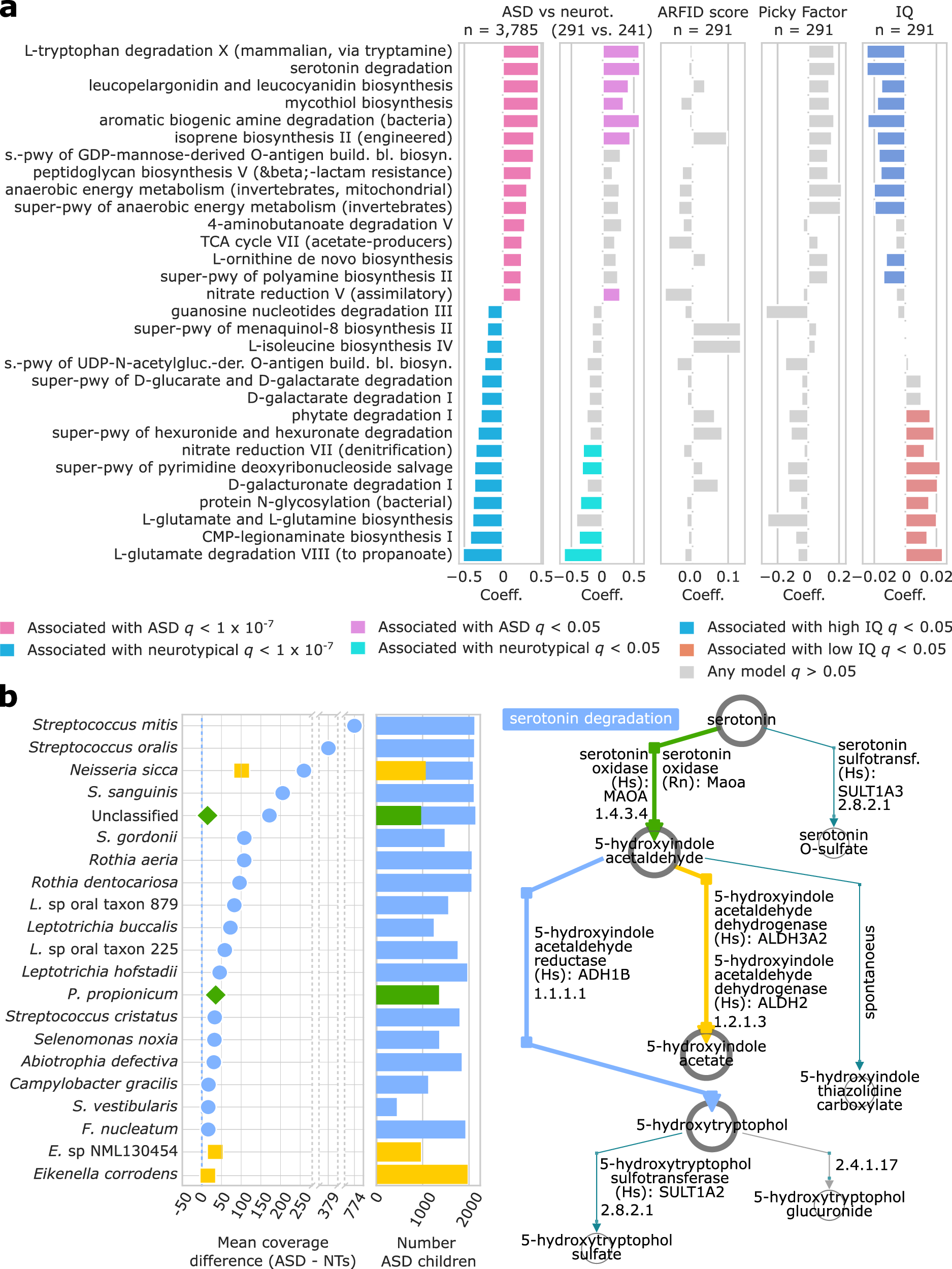 Fig. 5: Differential abundance of salivary microbiome-derived MetaCyc pathways between ASD children (N = 2139) and controls (N = 1646).