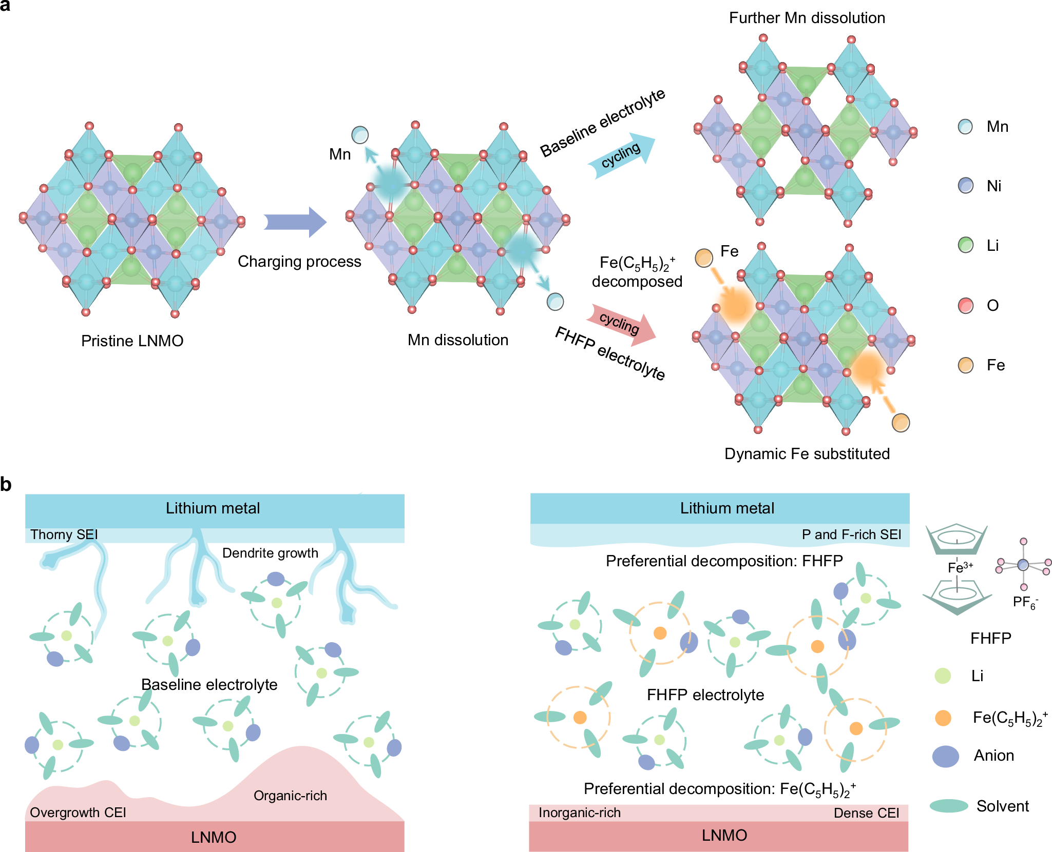 Fig. 1: Function schematic illustration of FHFP in Li | |LNMO cells.